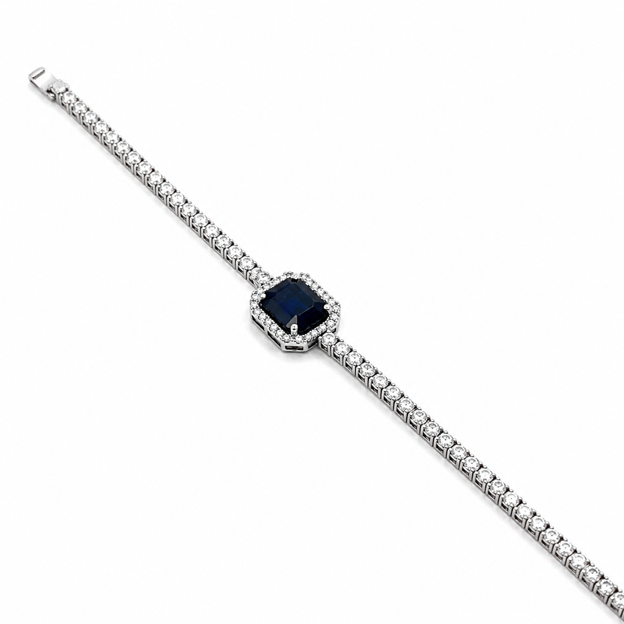 White Gold Sapphire and Diamond Bracelet