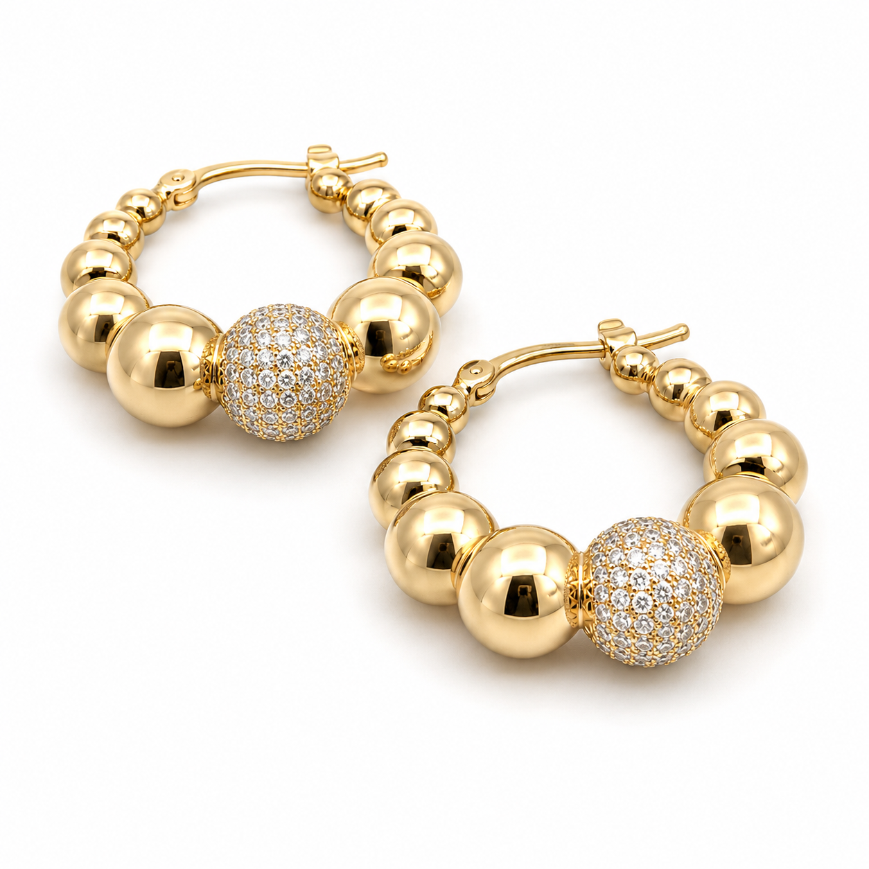 Yellow Gold Diamond Earrings