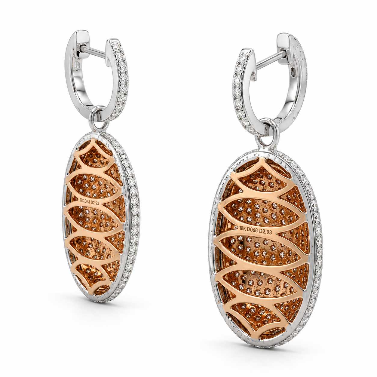 White Gold Pink Diamond Earrings