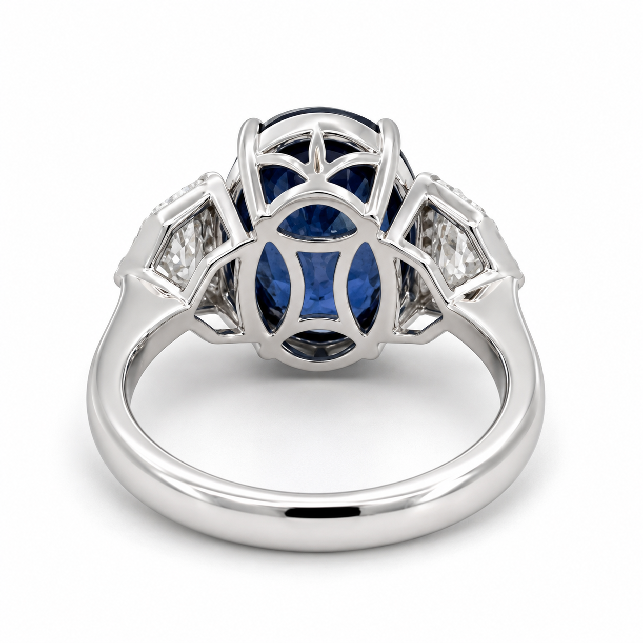 White Gold Sapphire and Diamond Ring