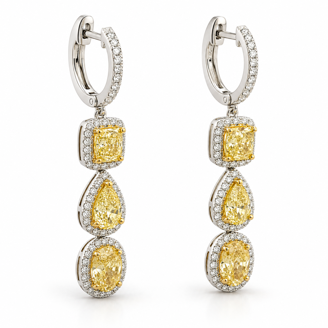 White Gold Pink Diamond Earrings