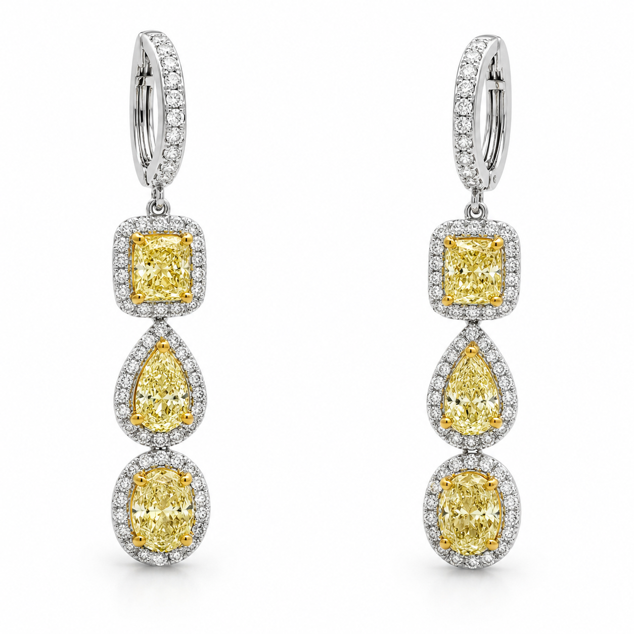 White Gold Pink Diamond Earrings