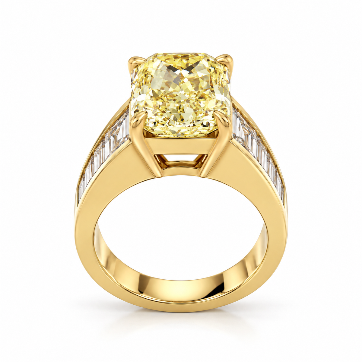 Yellow Gold Fancy-Solitaire Diamond Ring