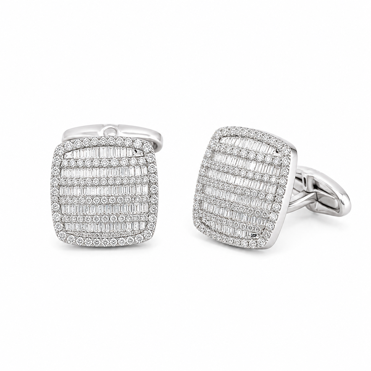White Gold Diamond Cufflinks