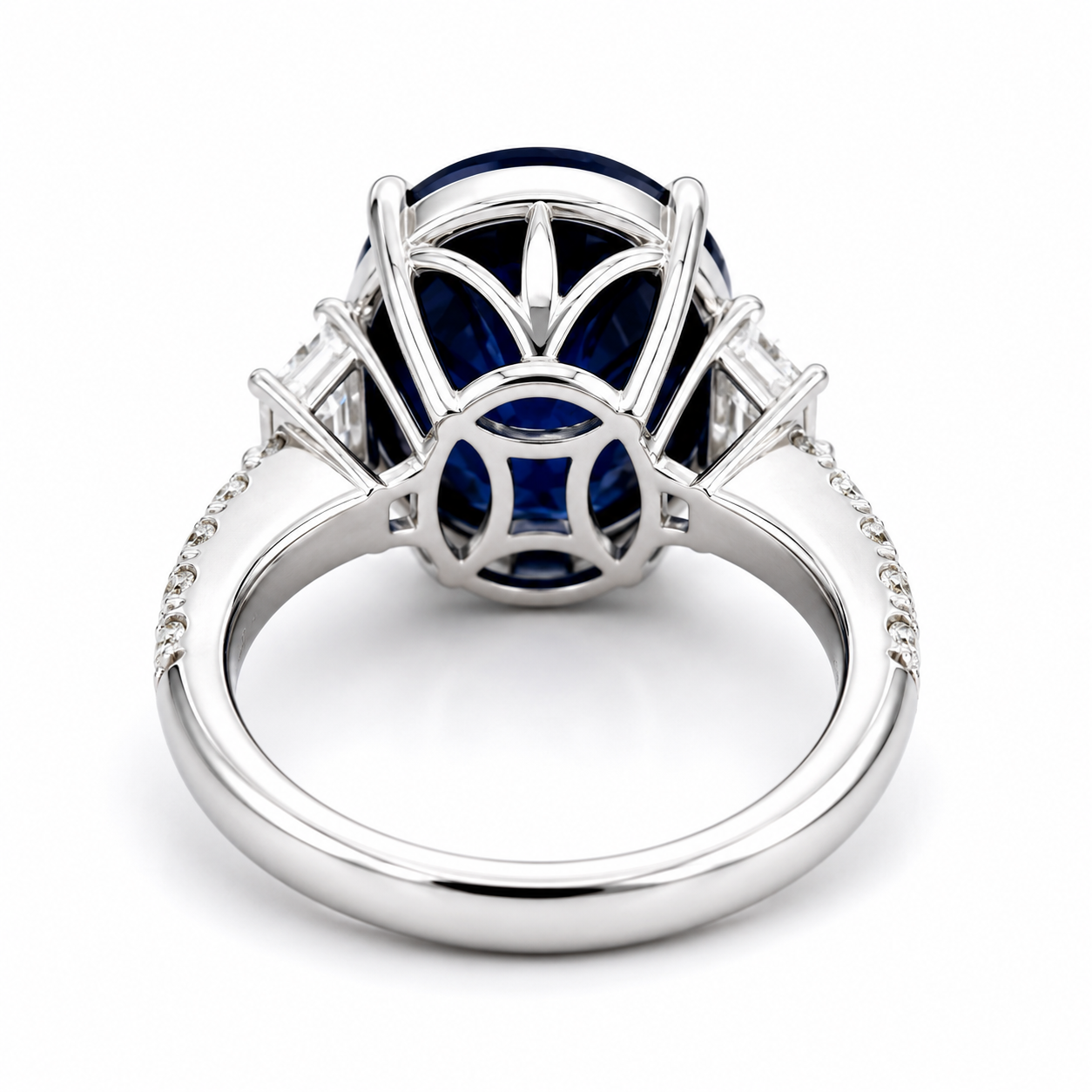 White Gold Sapphire and Diamond Ring