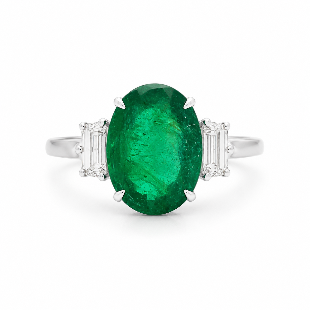 White Gold Emerald Ring