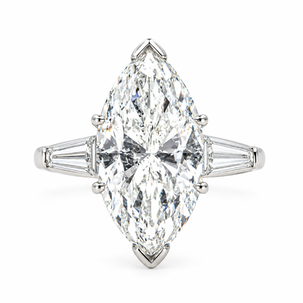 Platinum Marquise Cut Diamond Engagement Ring