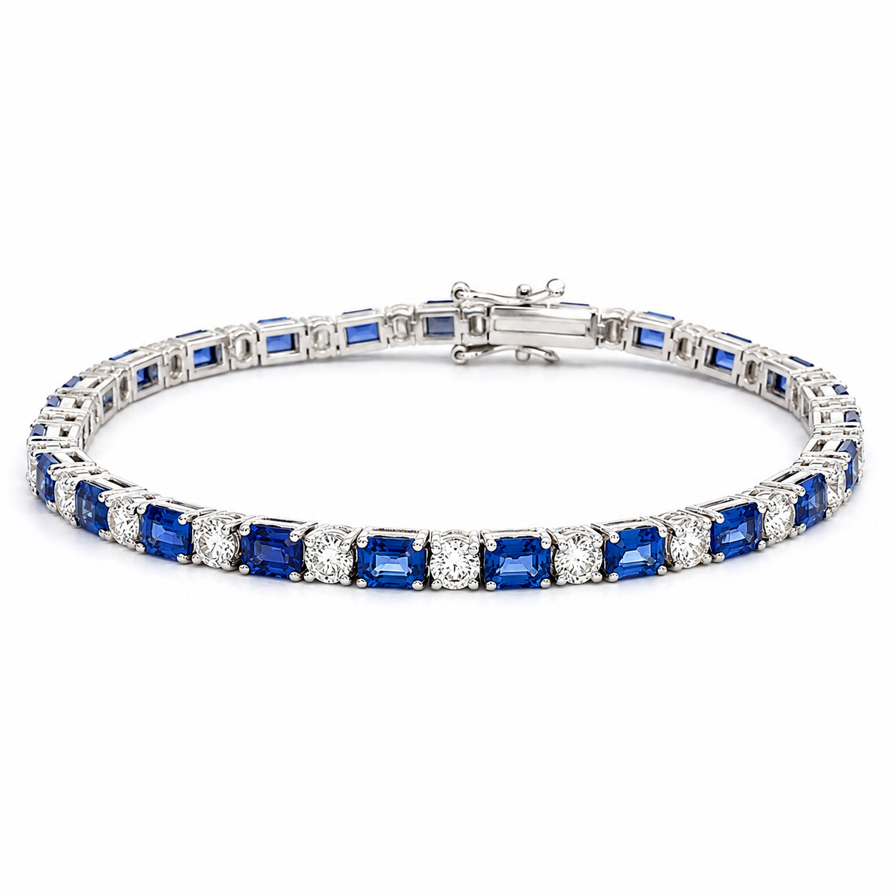 White Gold Diamond and Sapphire Bracelet