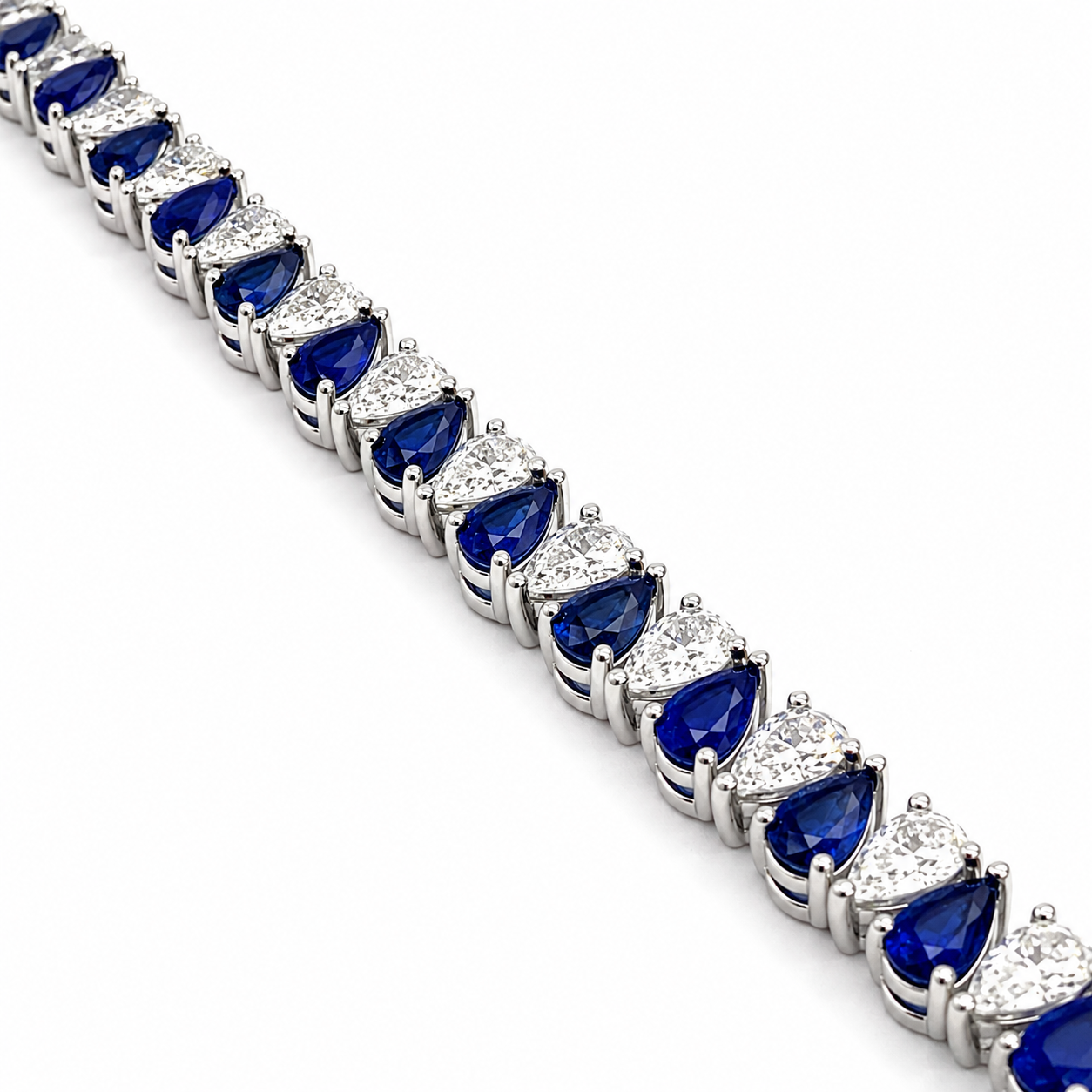 White Gold Diamond and Sapphire Bracelet