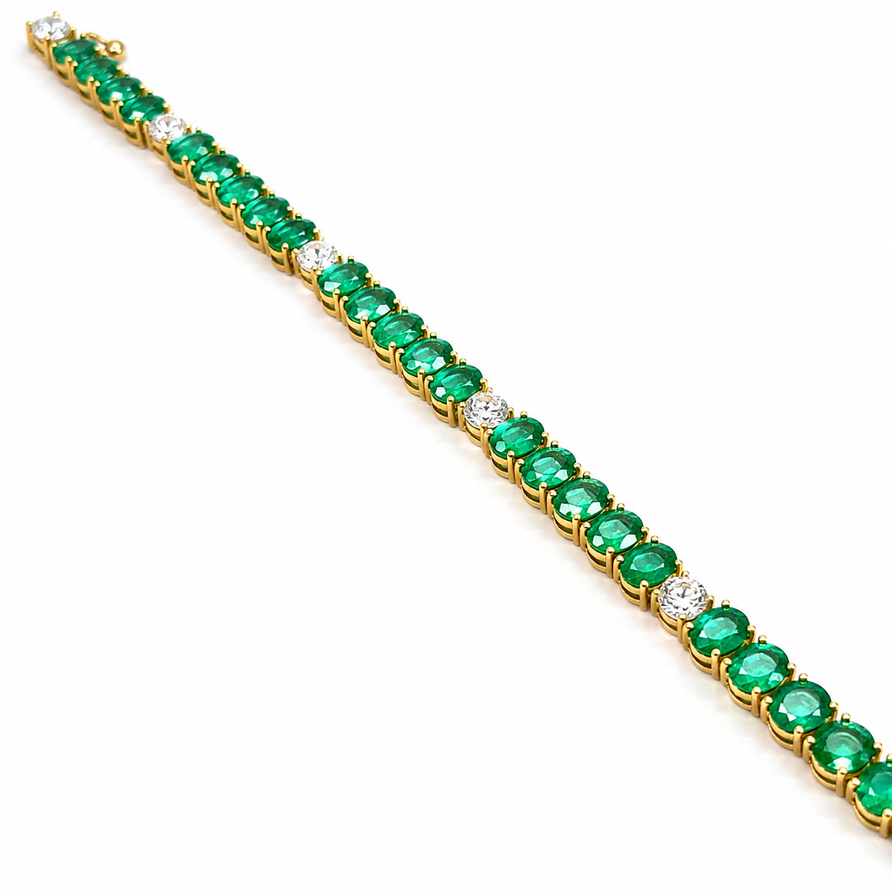 Yellow Gold Emerald and Diamond Bracelet