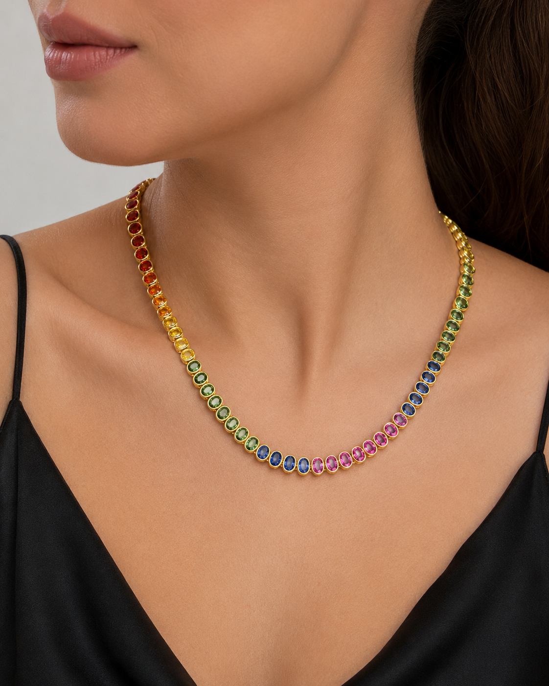 Yellow Gold Sapphire Necklace