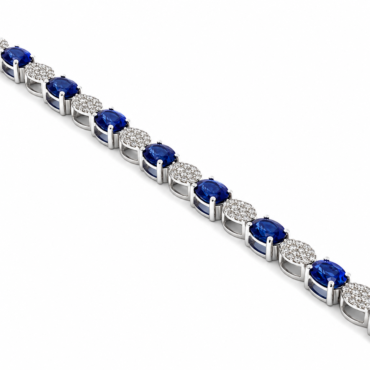 White Gold Sapphire and Diamond Bracelet