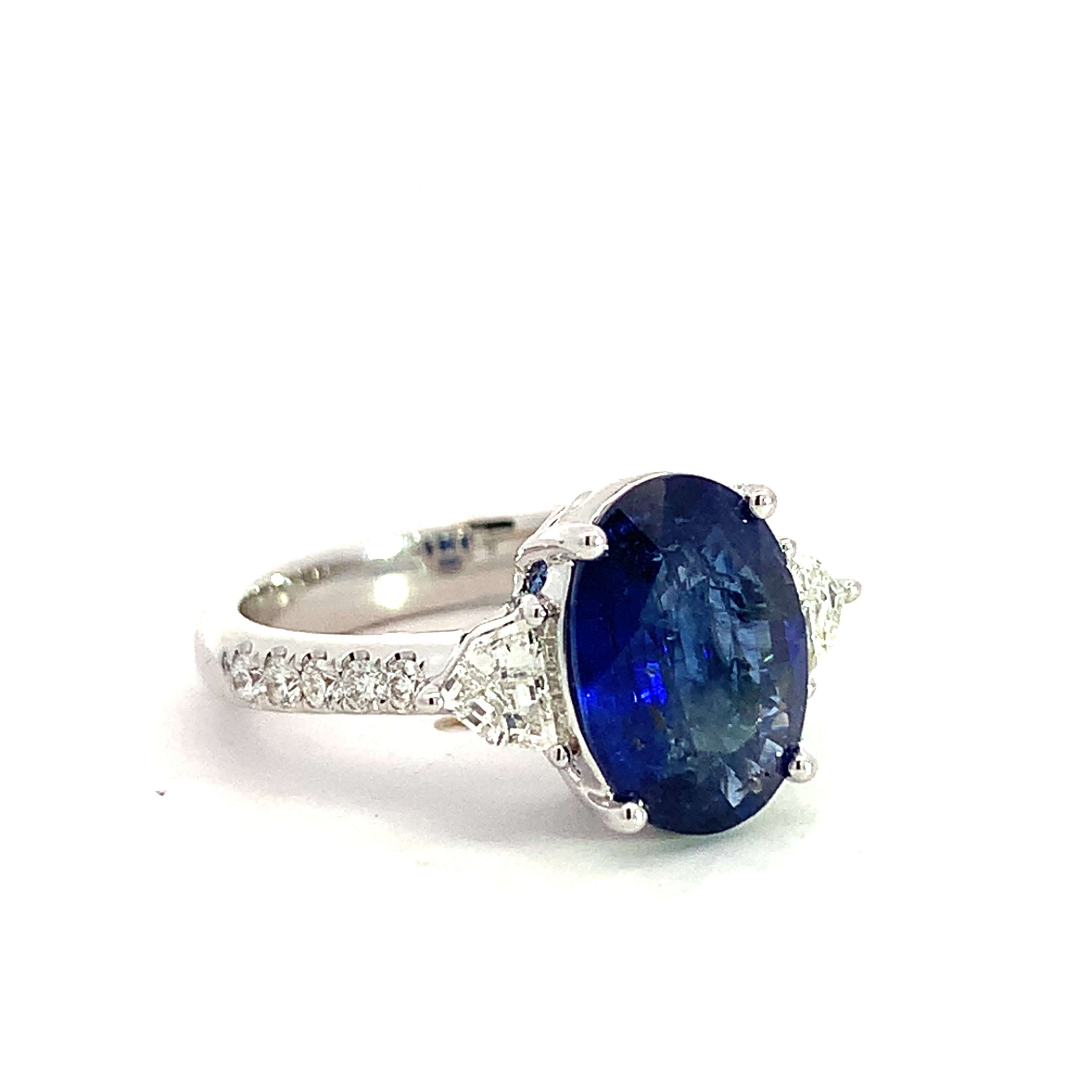 White Gold Sapphire and Diamond Ring
