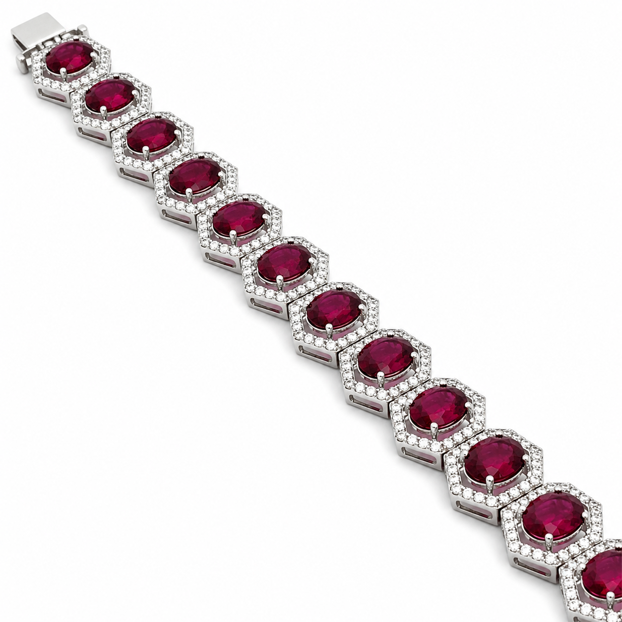 White Gold Tourmaline and Diamond Bracelet