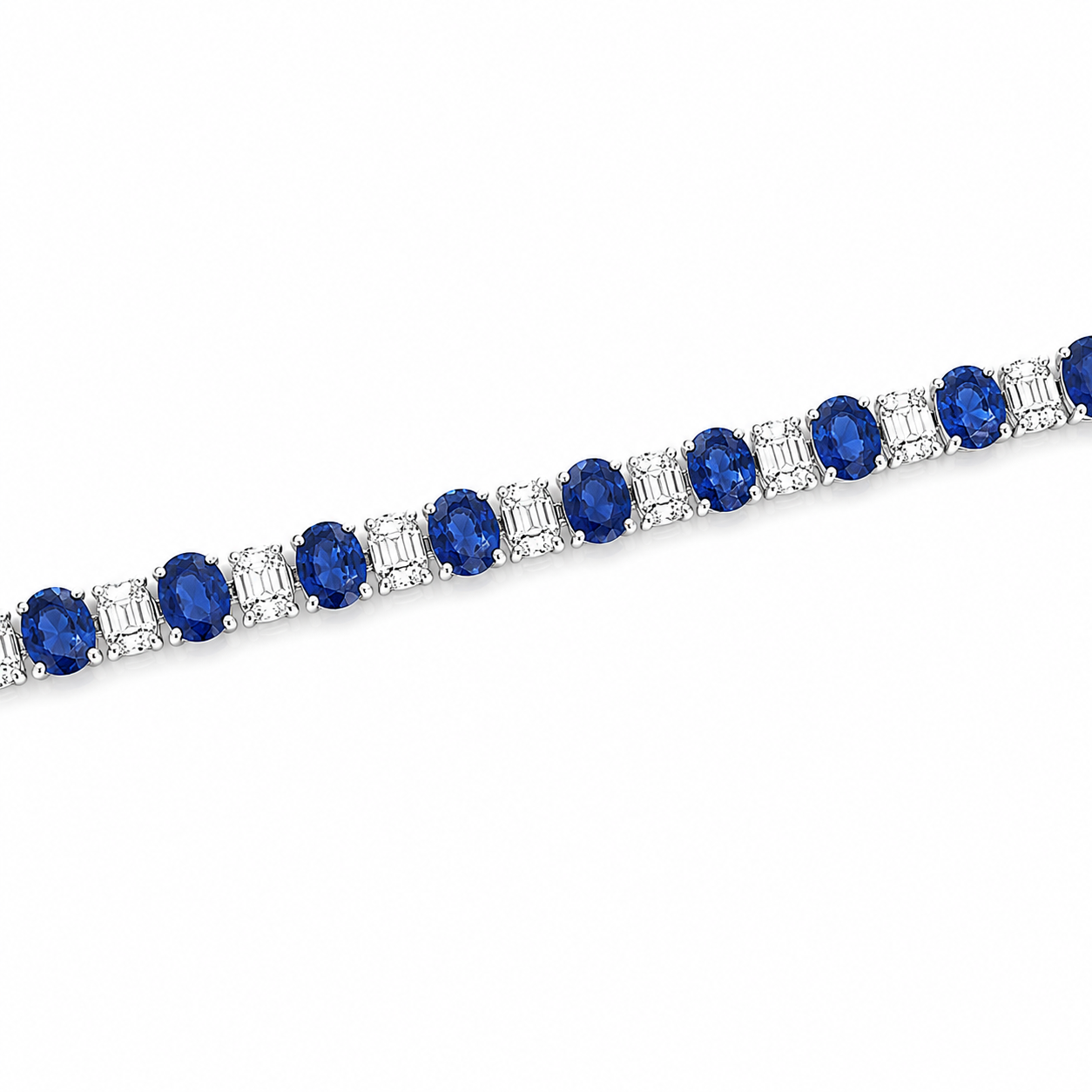 White Gold Sapphire and Diamond Bracelet
