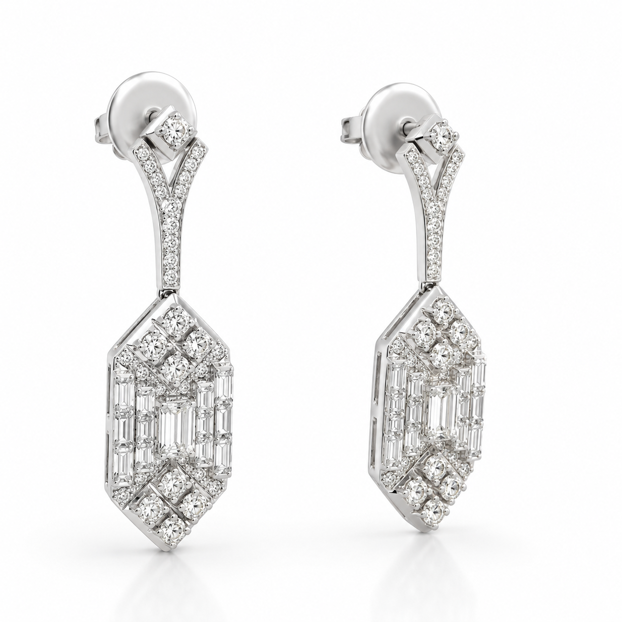 White Gold Diamond Earrings
