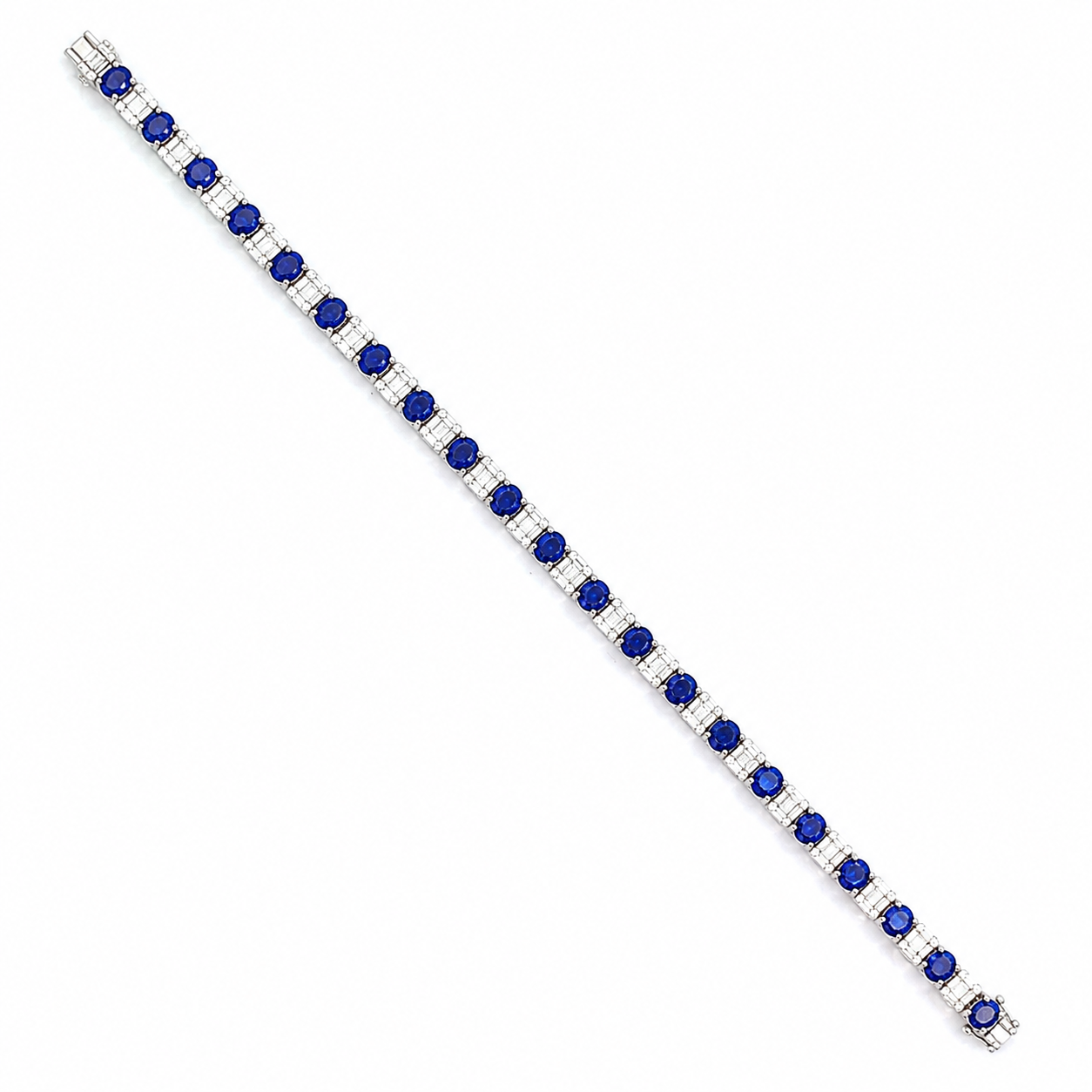 White Gold Sapphire and Diamond Bracelet