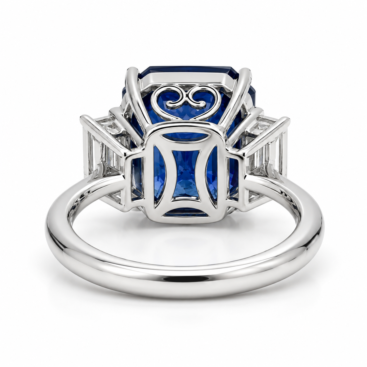 White Gold Sapphire and Diamond Ring