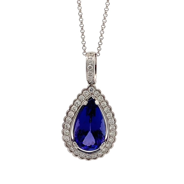 TANZANITE AND DIAMOND NECKLACE