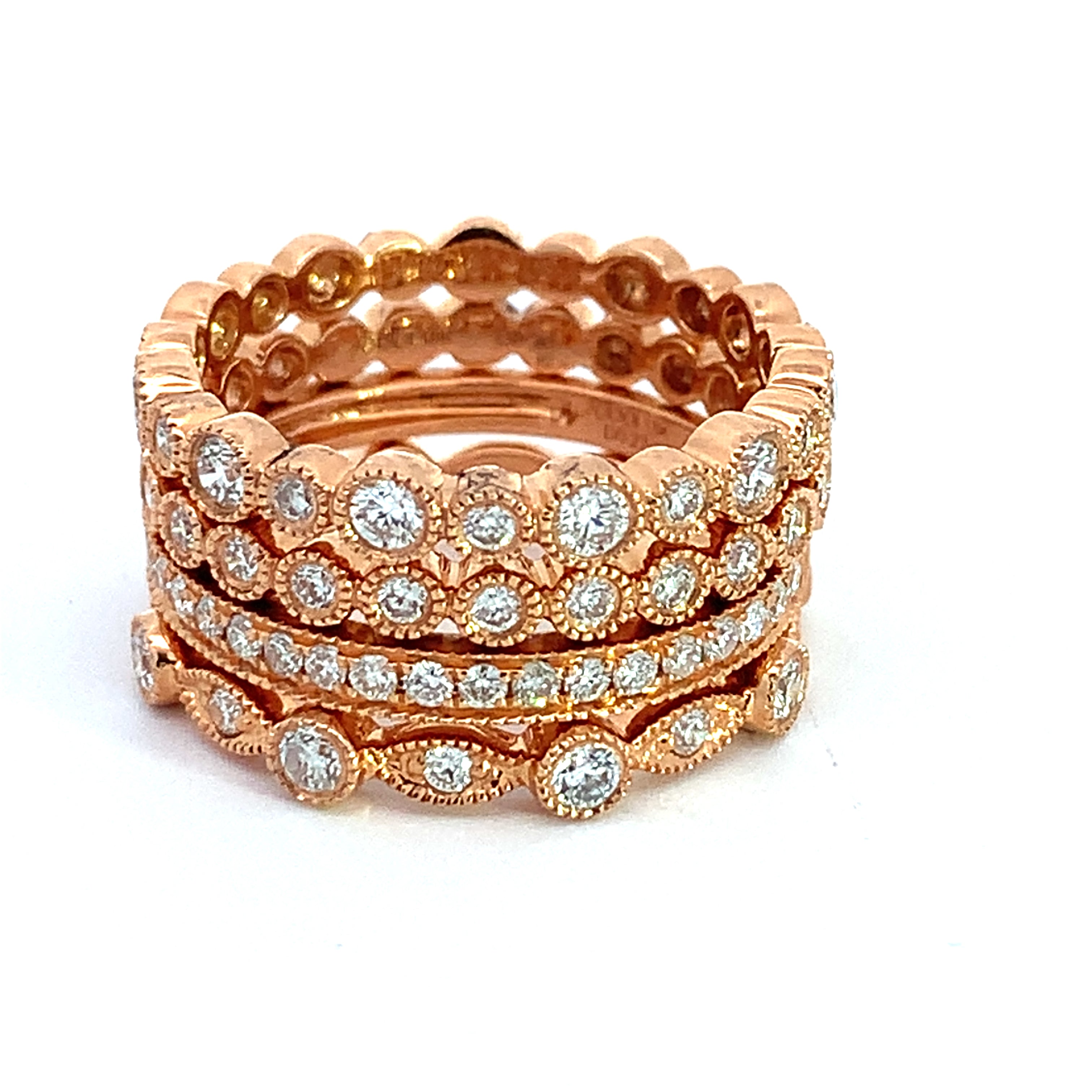Rose Gold Ring with Diamond Only Stones