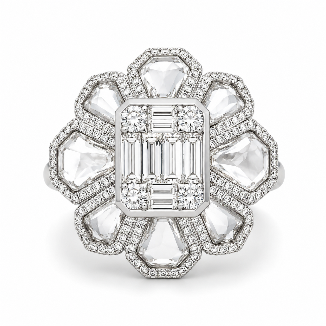White Gold Diamond Cristal Ring