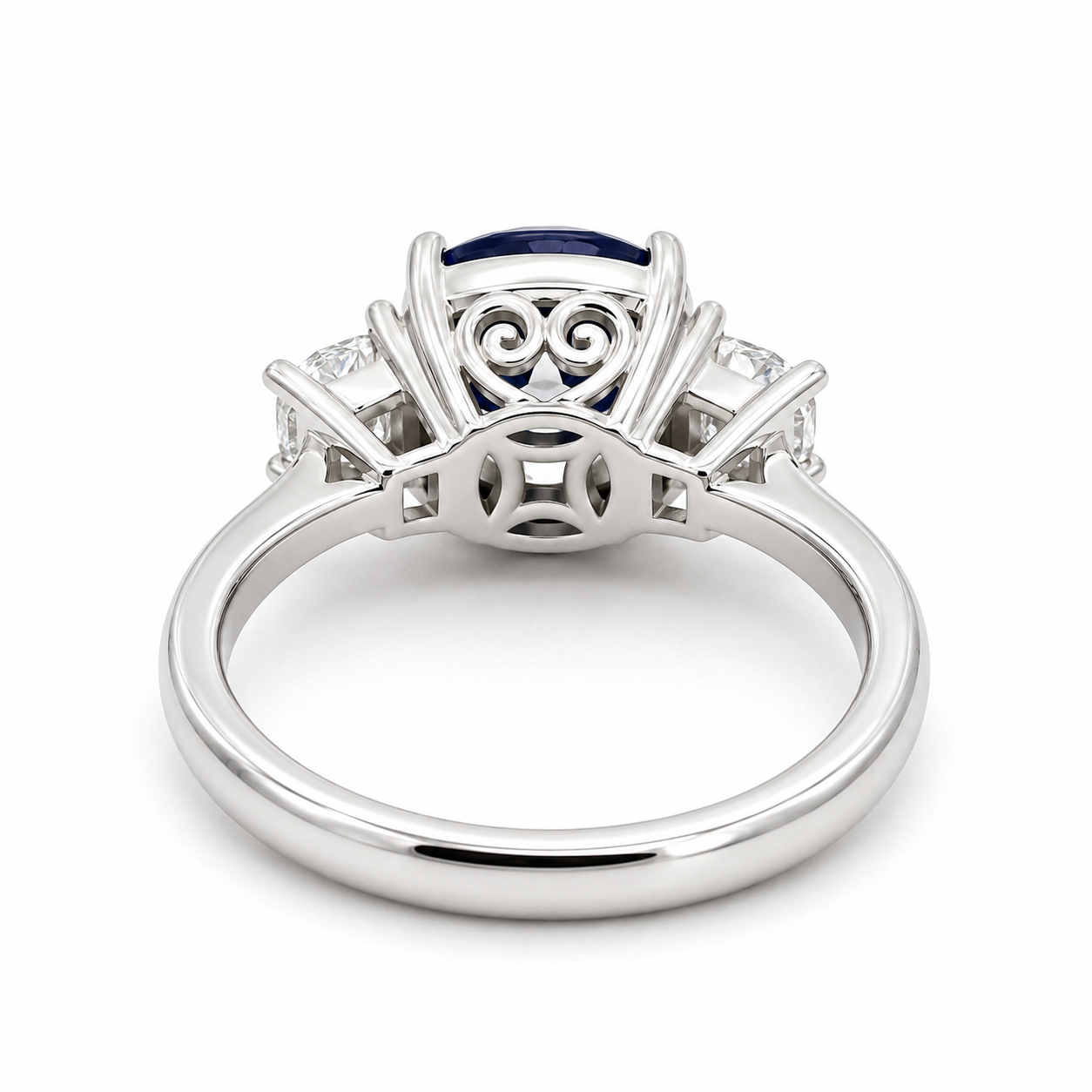 White Gold Sapphire Diamond Ring
