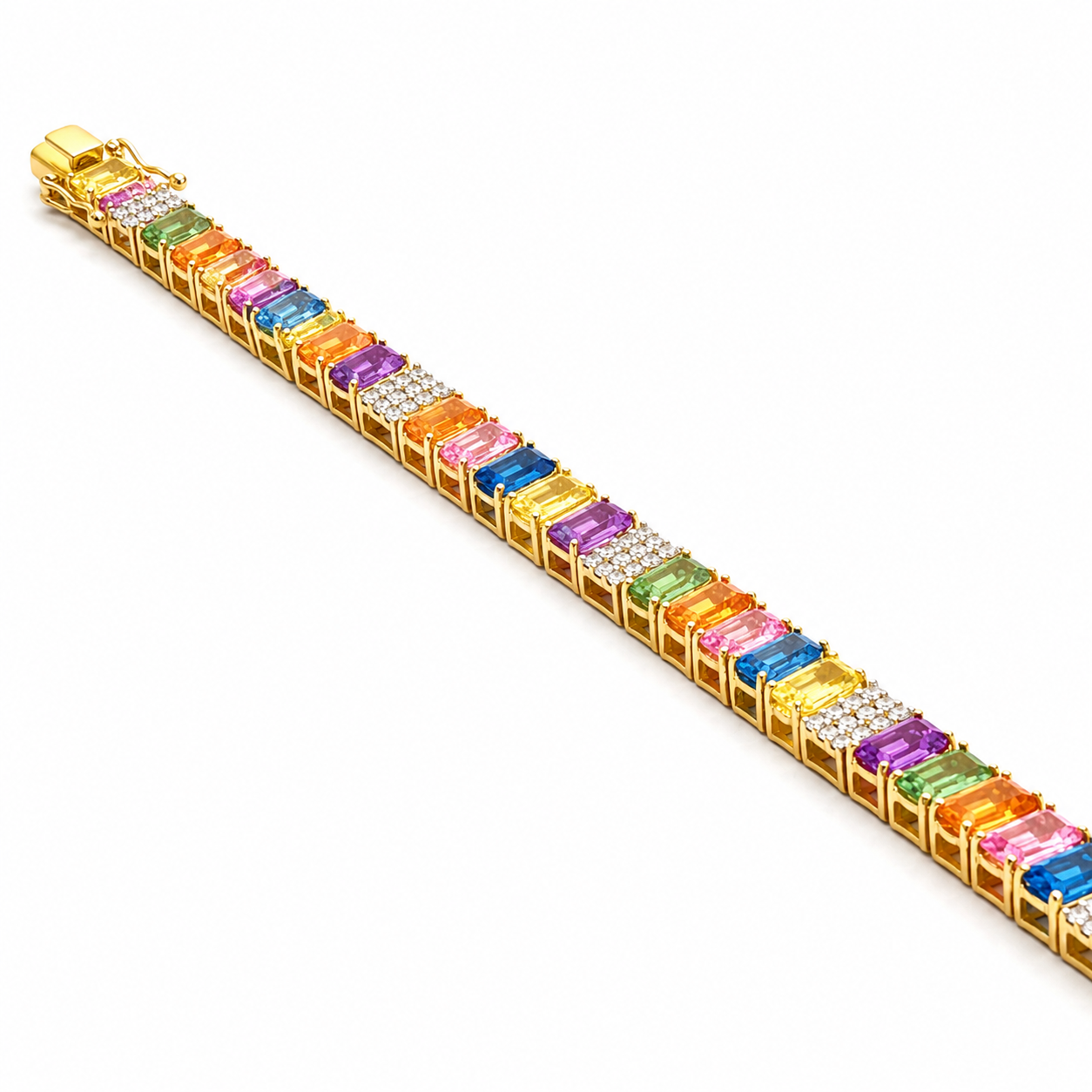 Yellow Gold Sapphire and Diamond Bracelet