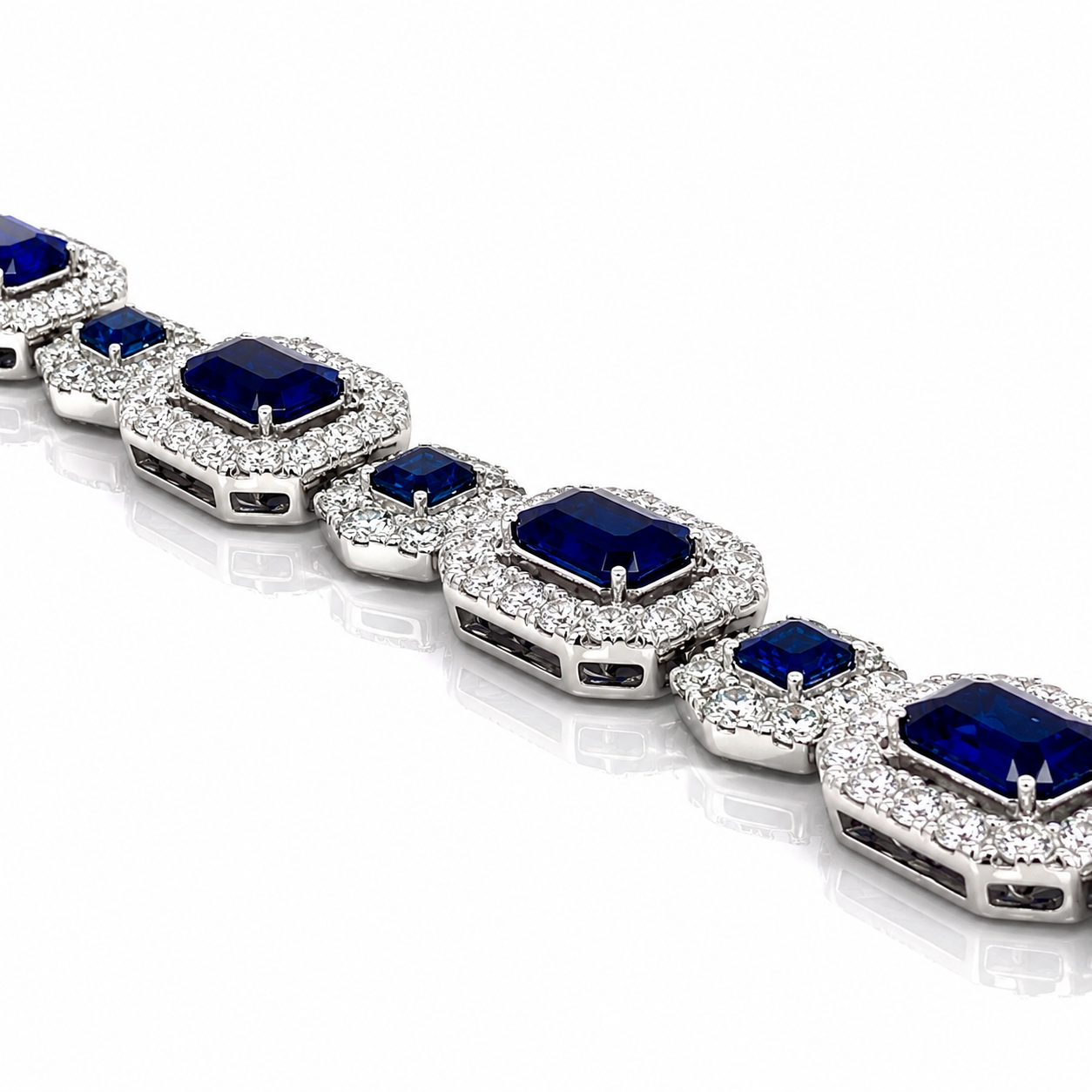 White Gold Sapphire and Diamond Bracelet