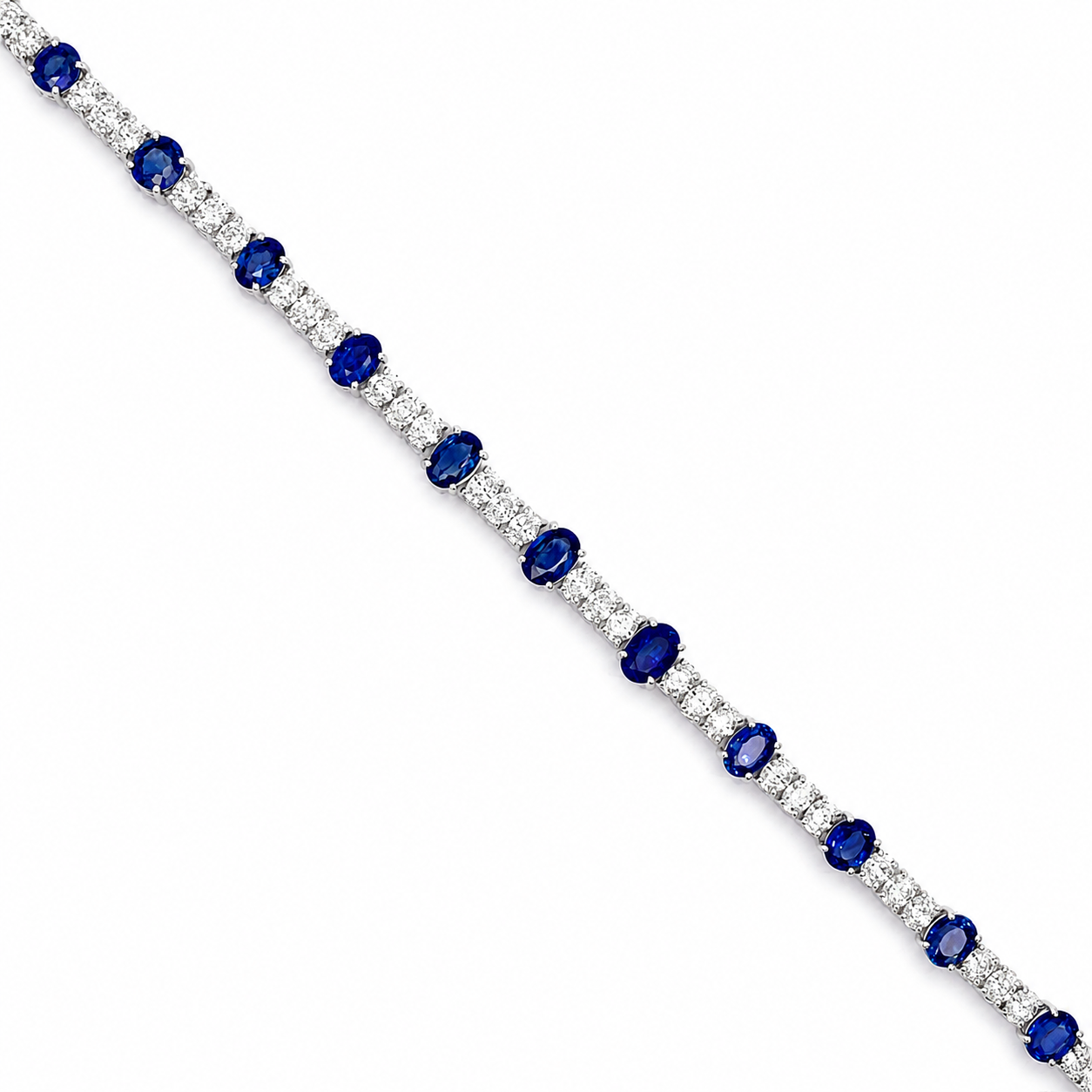 White Gold Sapphire and Diamond Bracelet