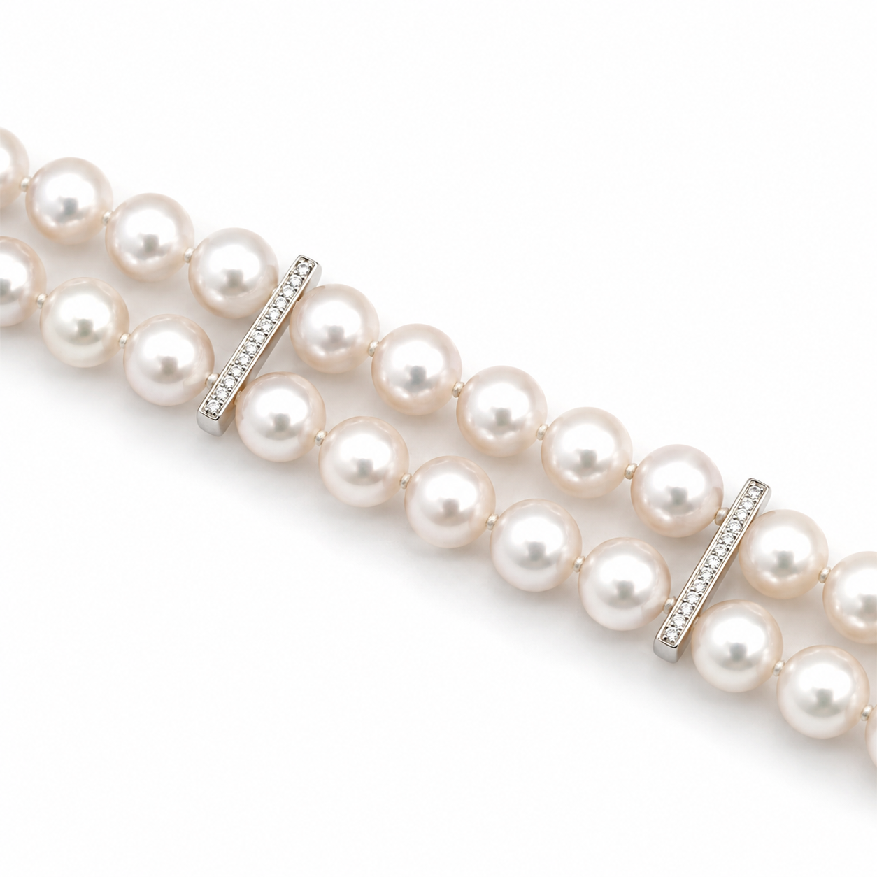 White Gold Pearl and Diamond Bracelet