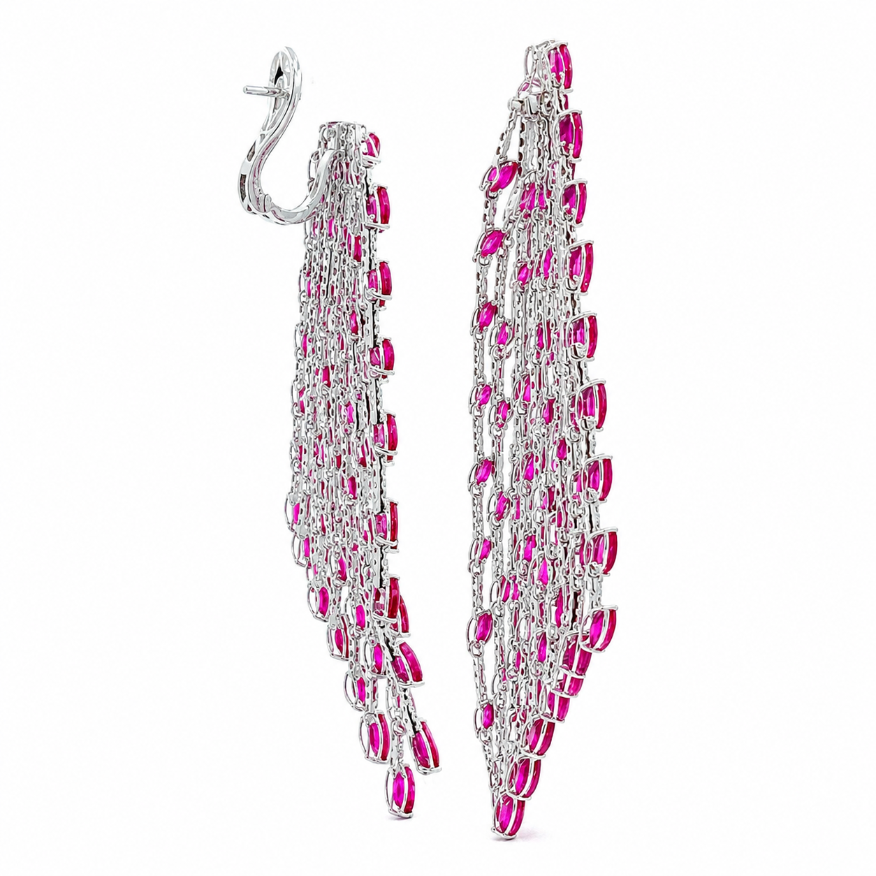 White Gold Ruby Earrings