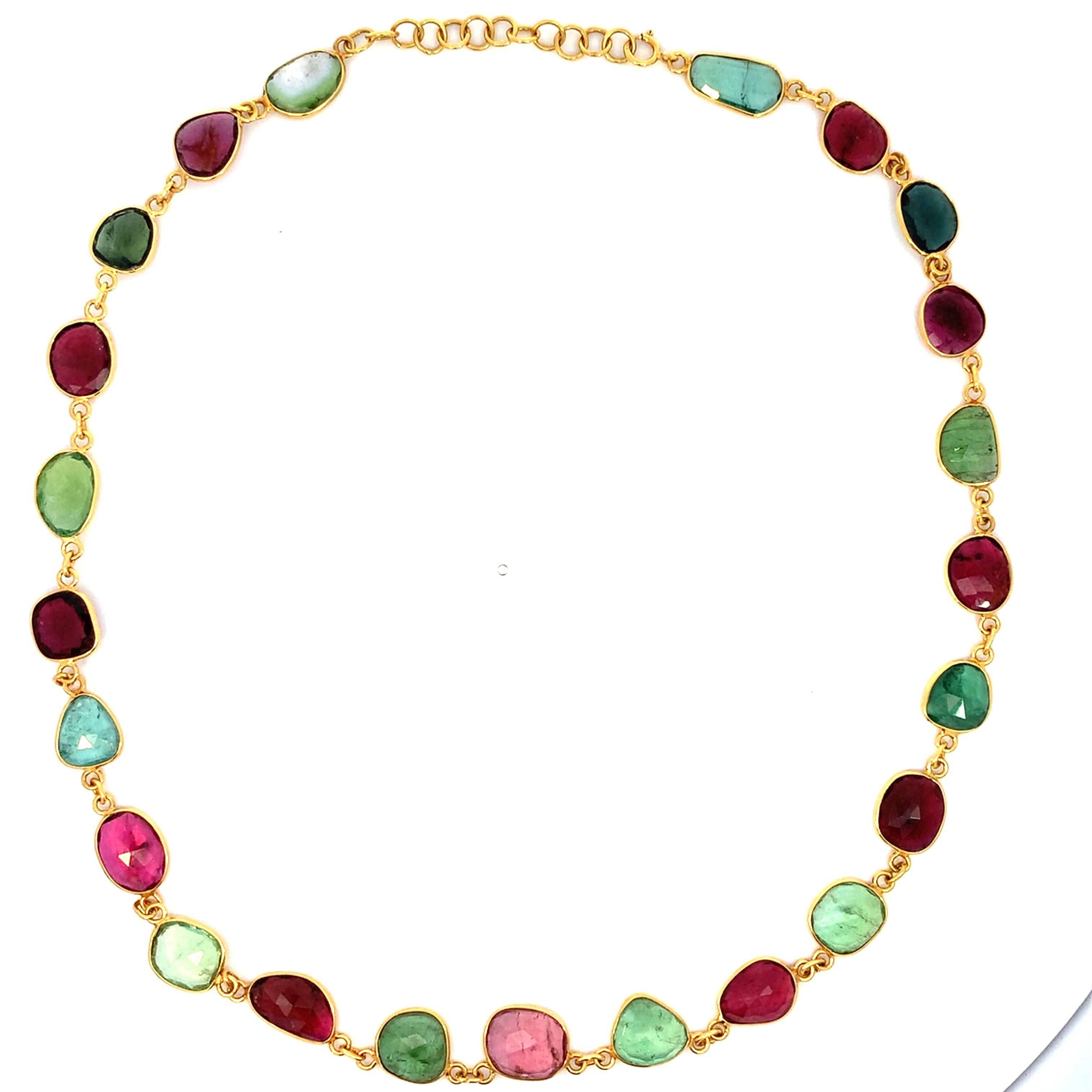 Yellow Gold Gemstone Necklace with Sapphire Stones