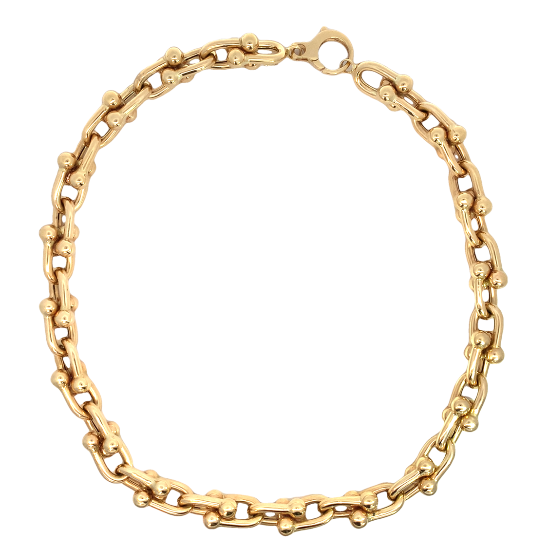 Yellow Gold Chain Necklace with Stones
