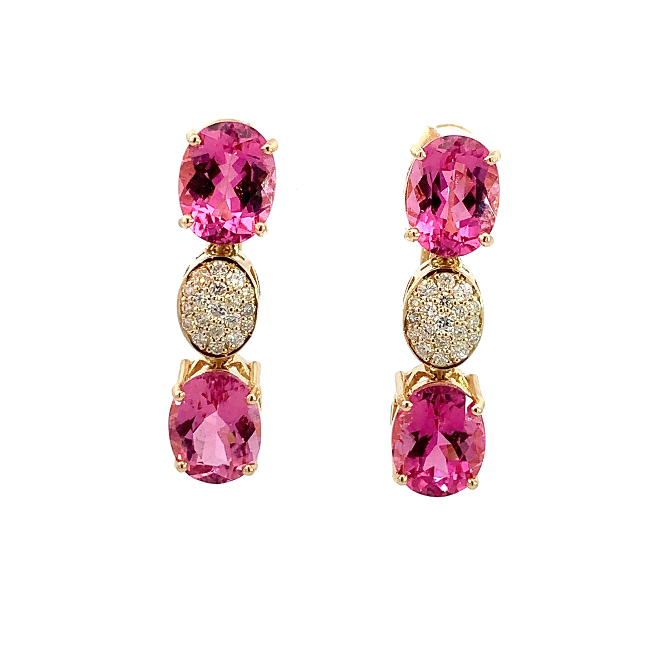 PINK TOURMALINE DIAMOND EARRINGS