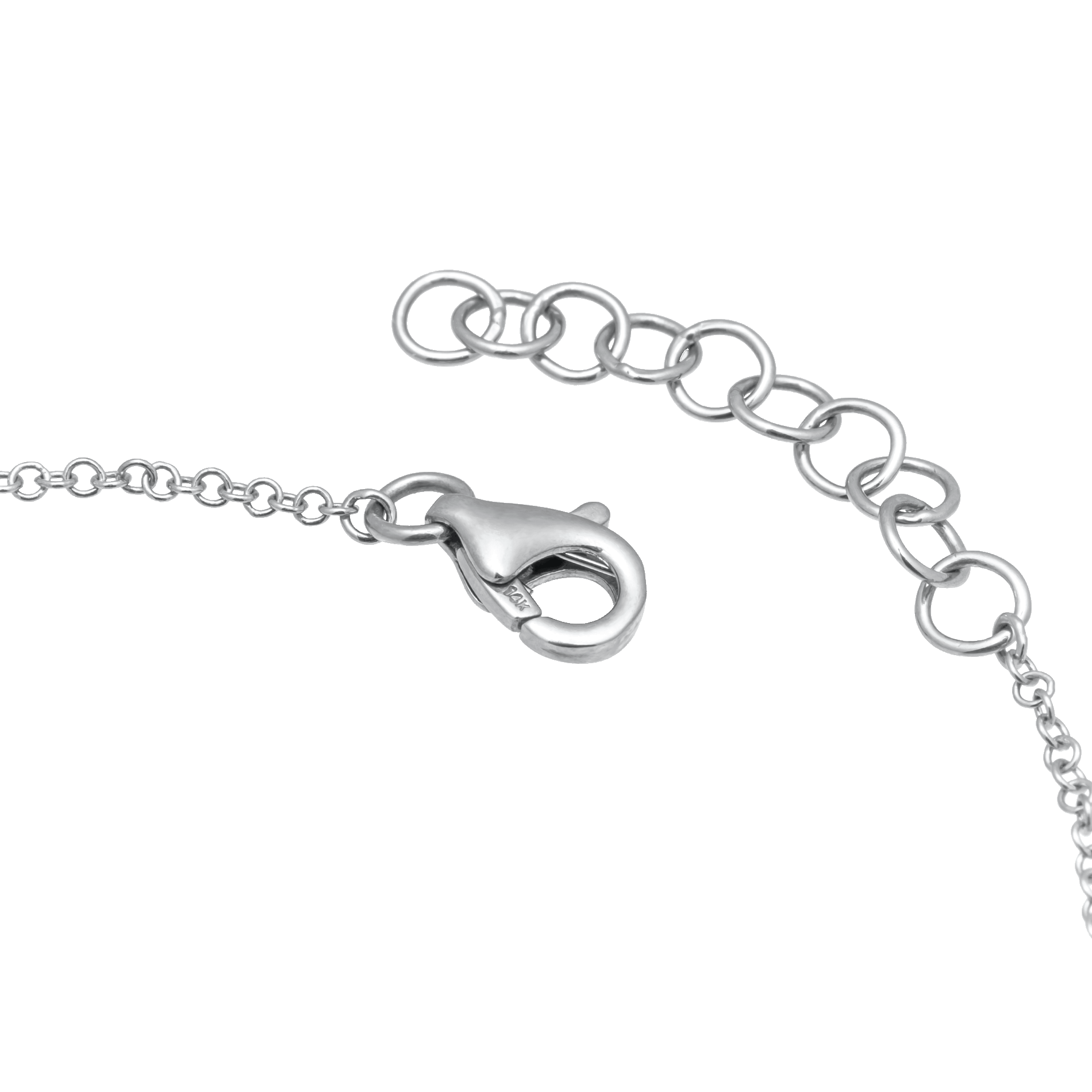 Letter G White Gold Initial Bracelet with Diamond Only Stones