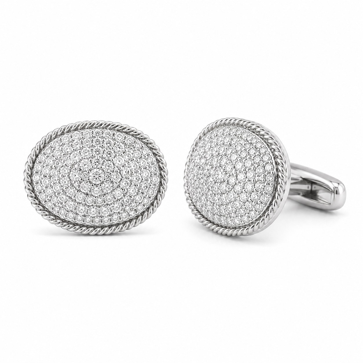 White Gold Diamond Cufflinks