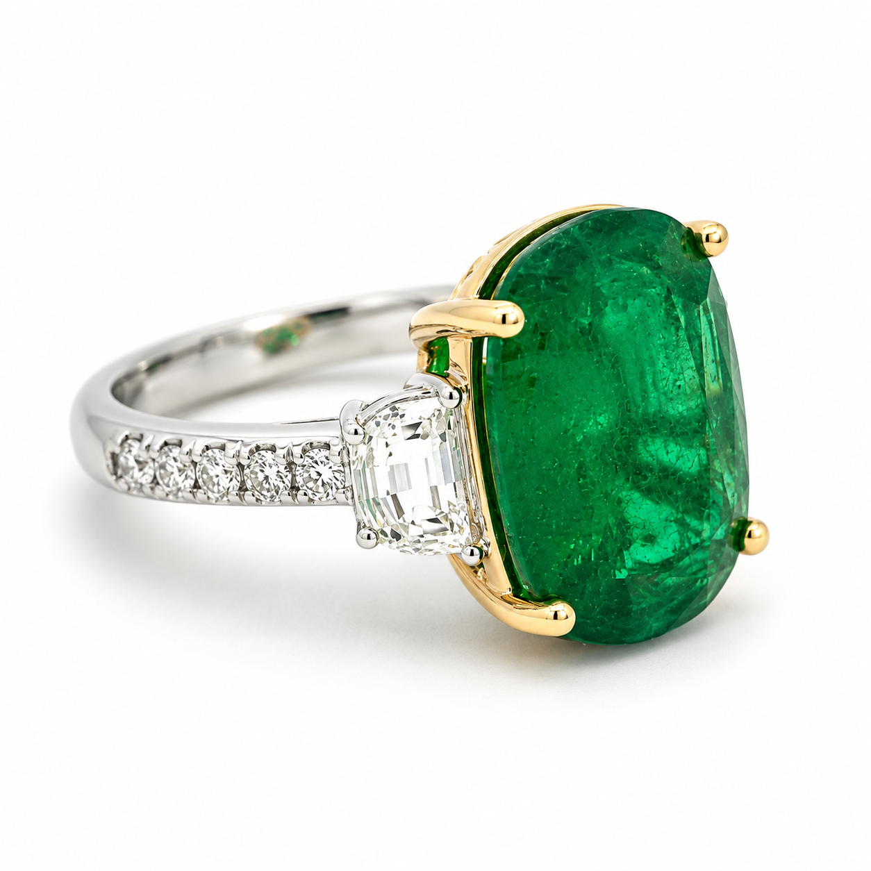 White Gold Emerald Ring