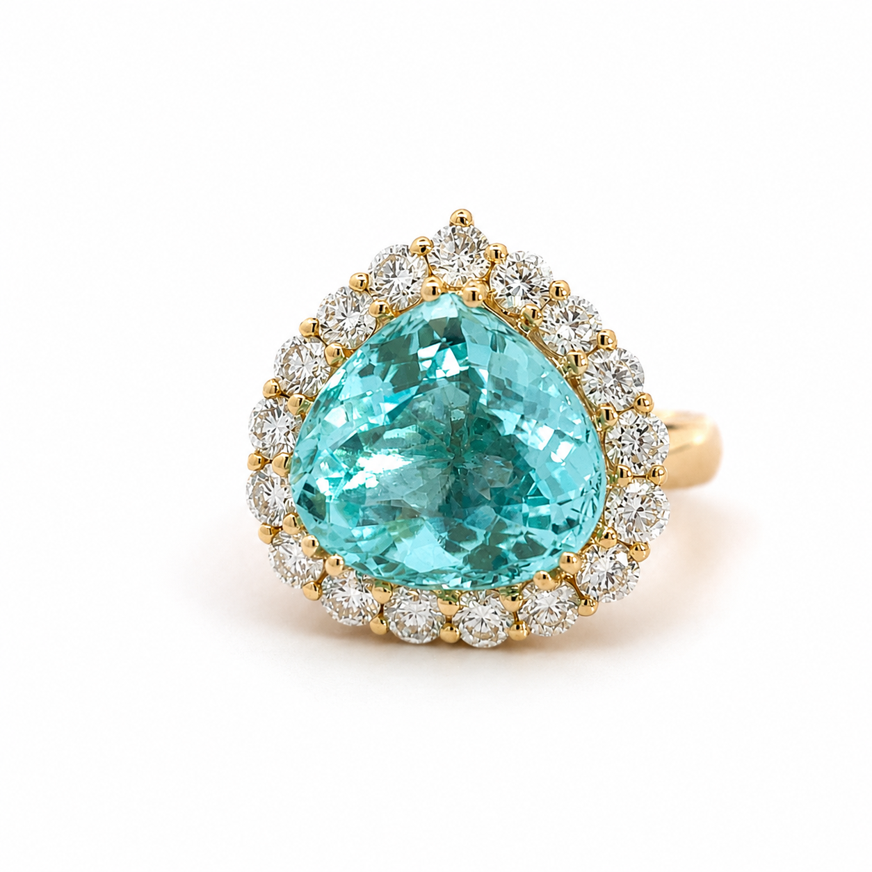 White Gold Paraiba and Diamond Ring