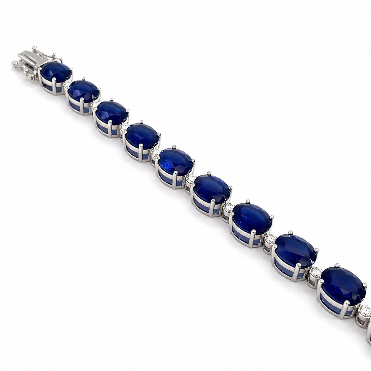 White Gold Sapphire and Diamond Bracelet