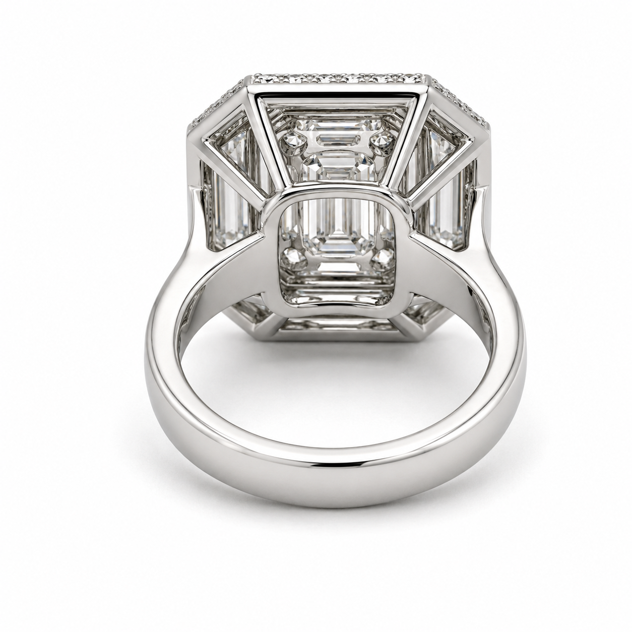 White Gold Diamond and Onix Ring