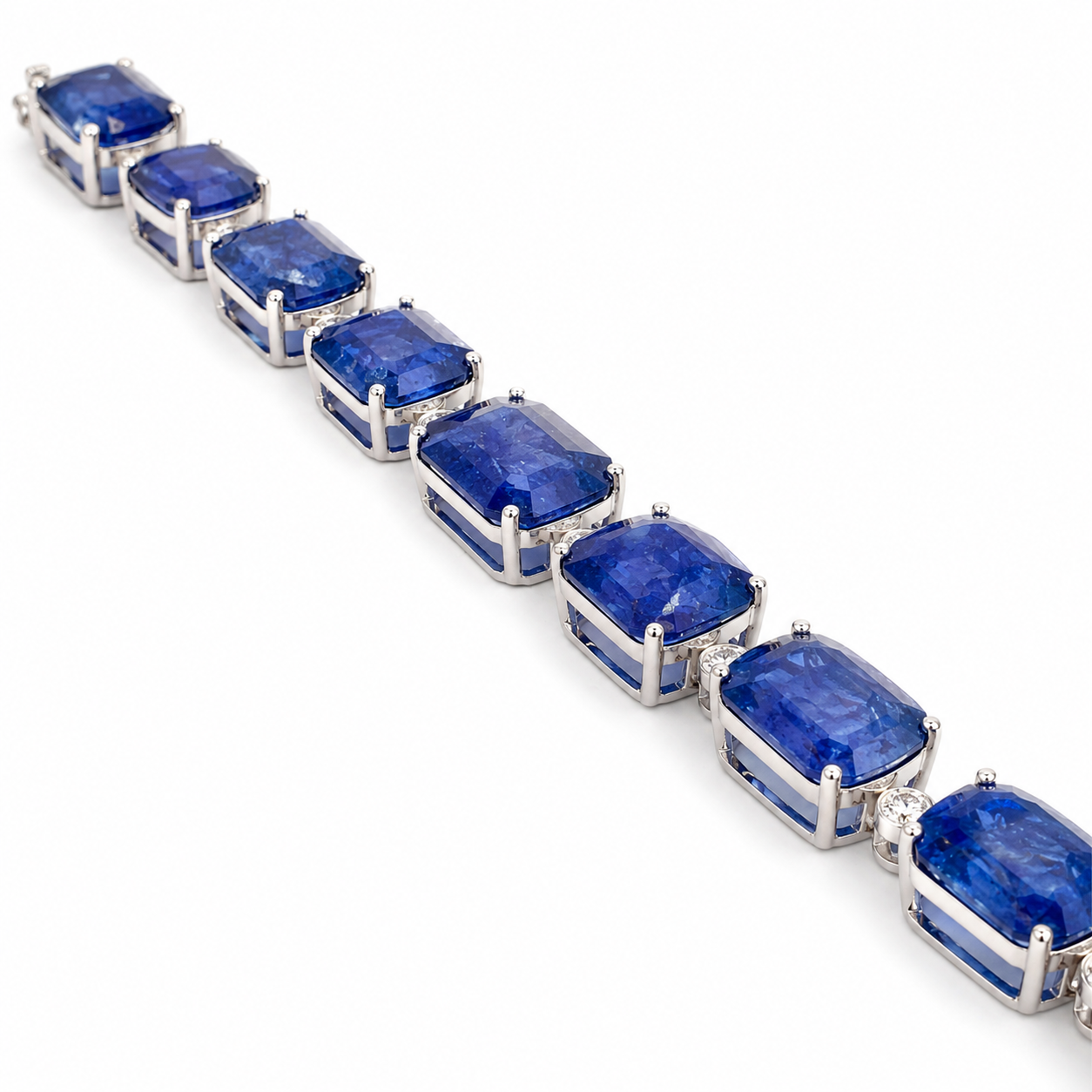 White Gold Sapphire and Diamond Bracelet
