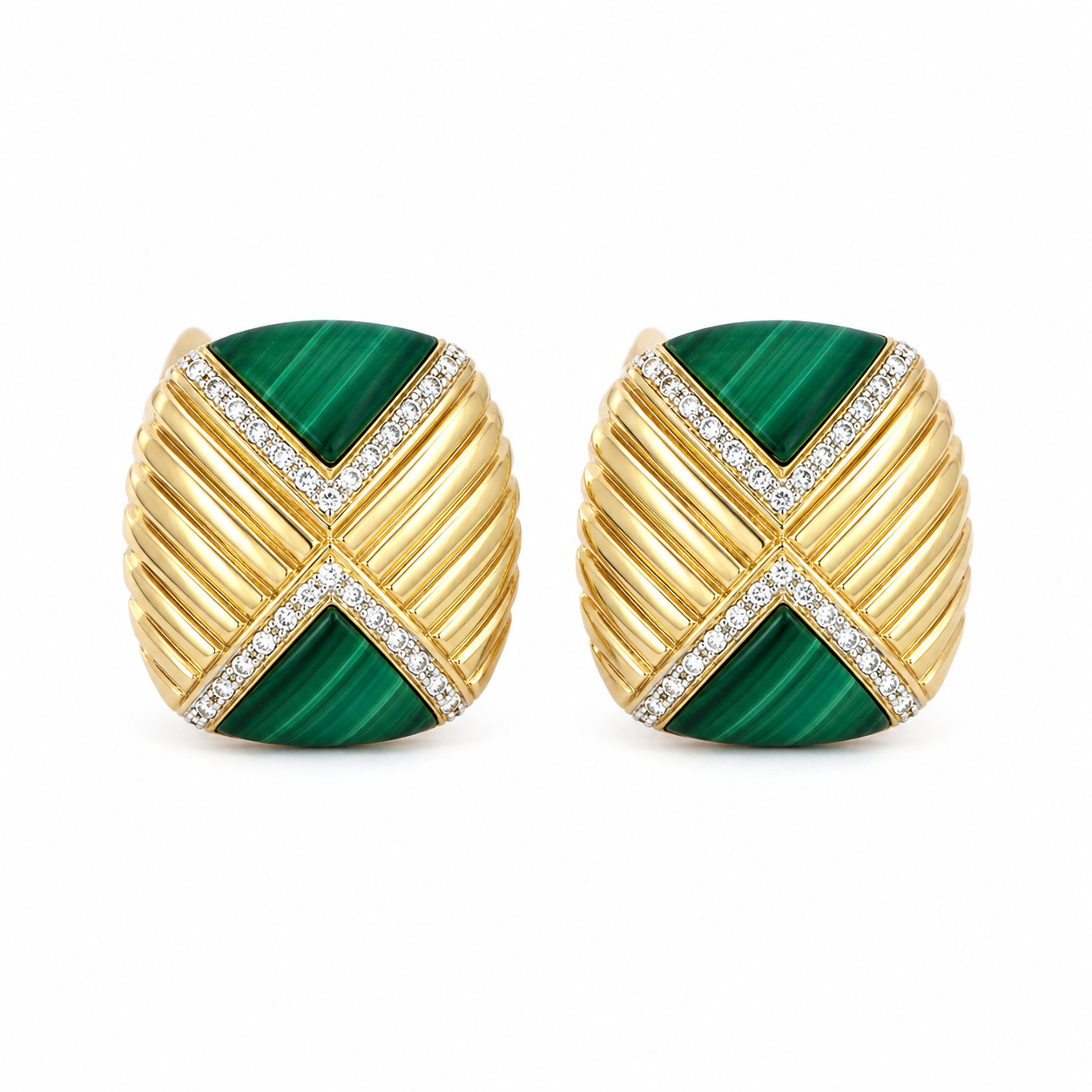 Yellow Gold and Malachite Cufflinks