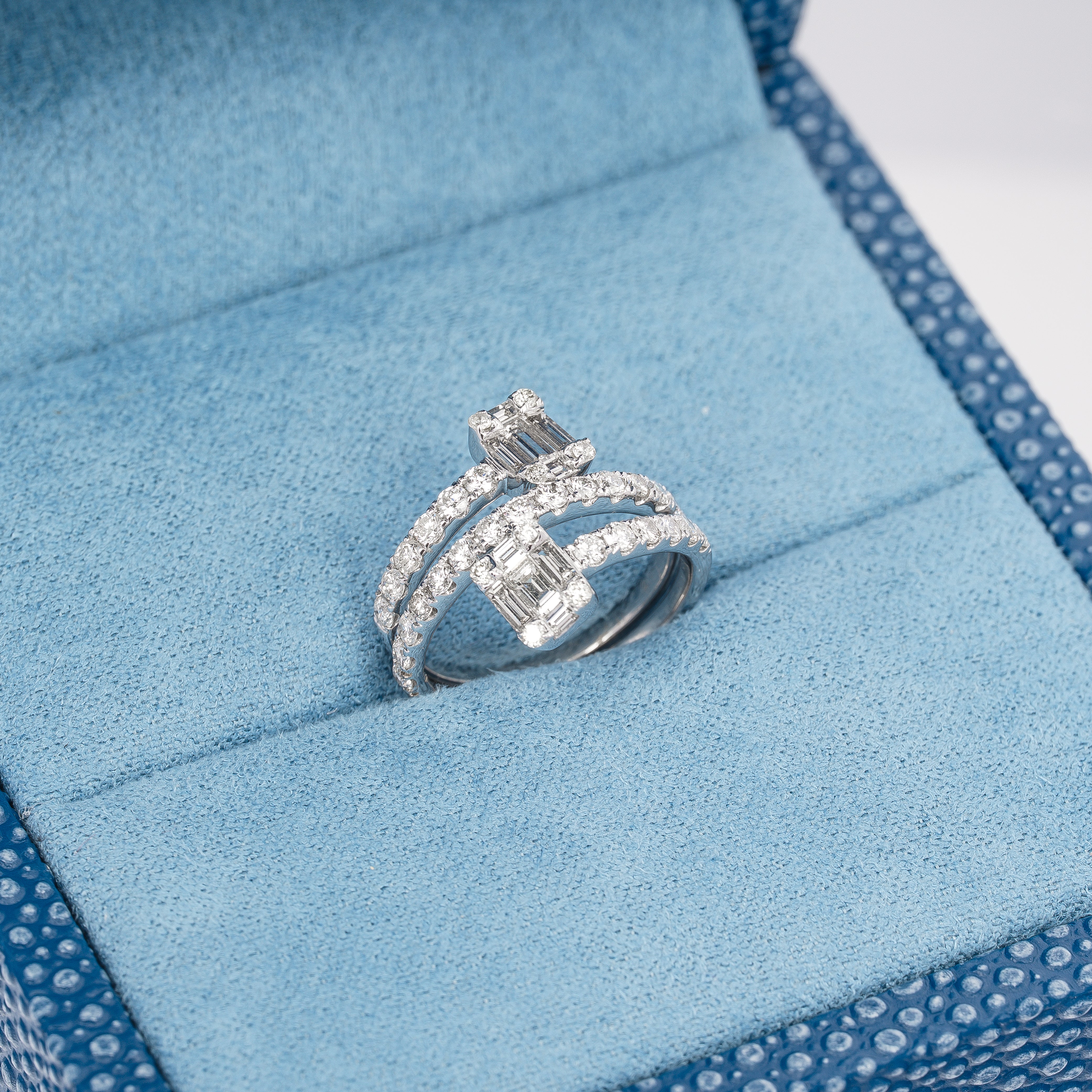White Gold Ring with Diamond Only Stones