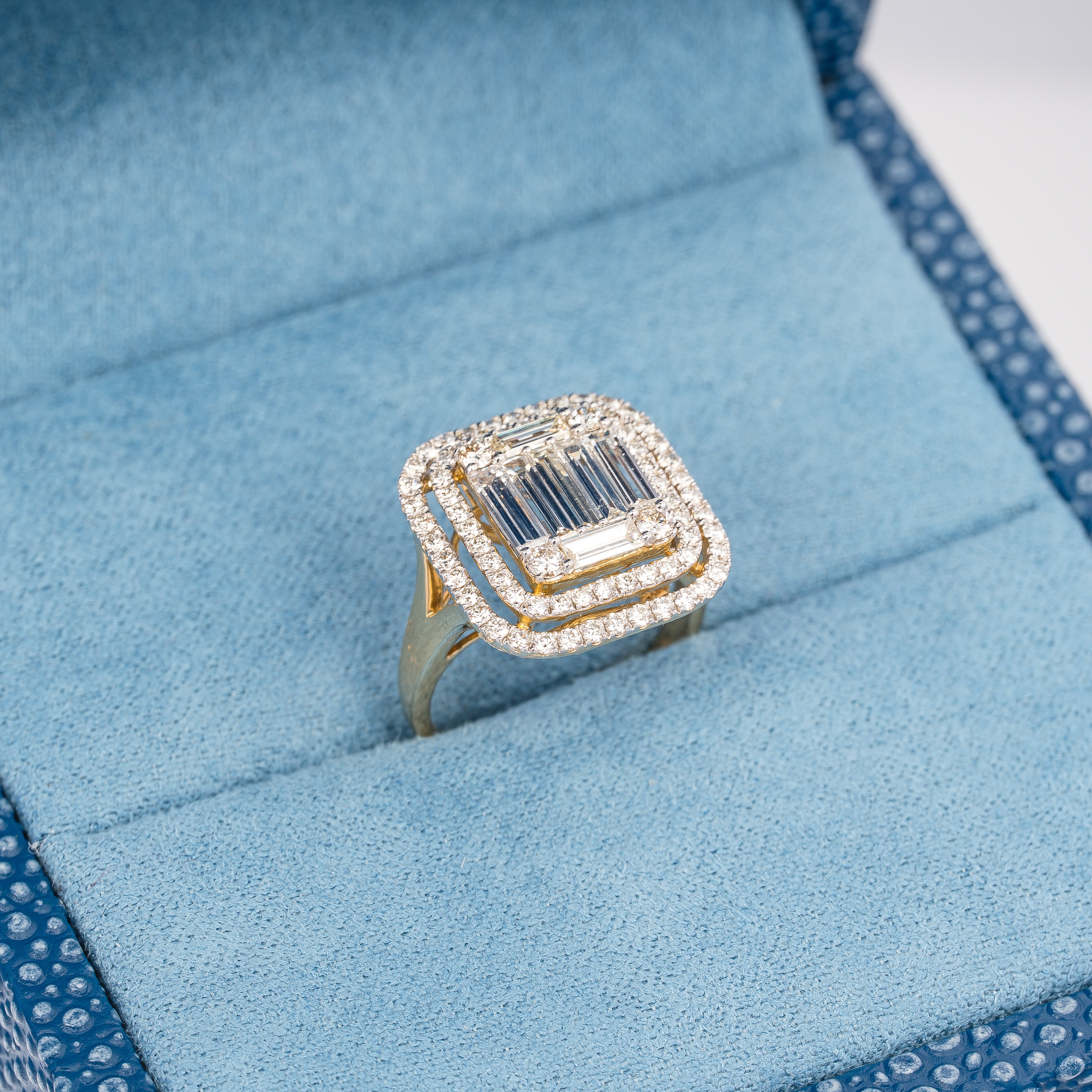 Yellow Gold Ring with Diamond Only Stones