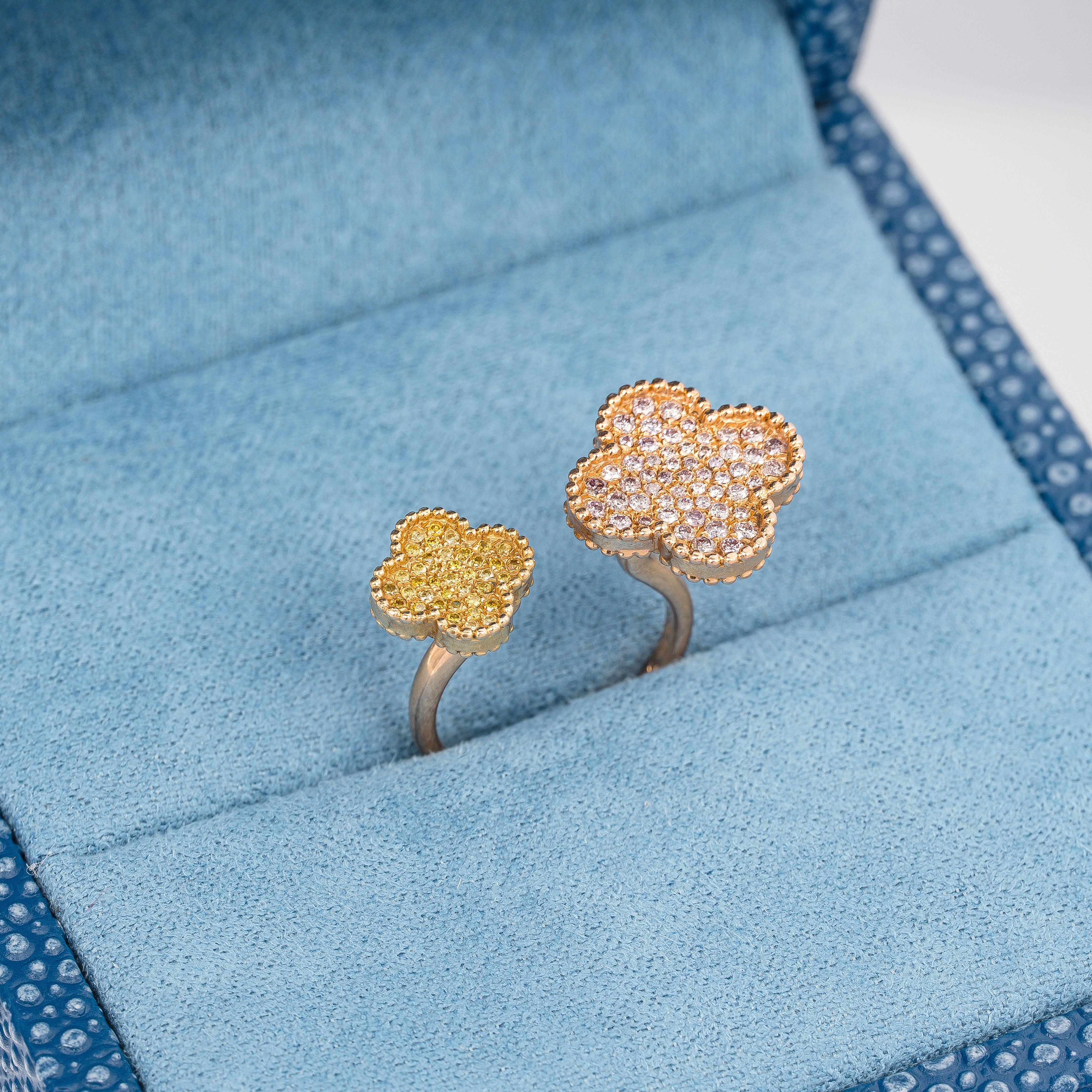 Rose Gold Ring with Diamond Only Stones