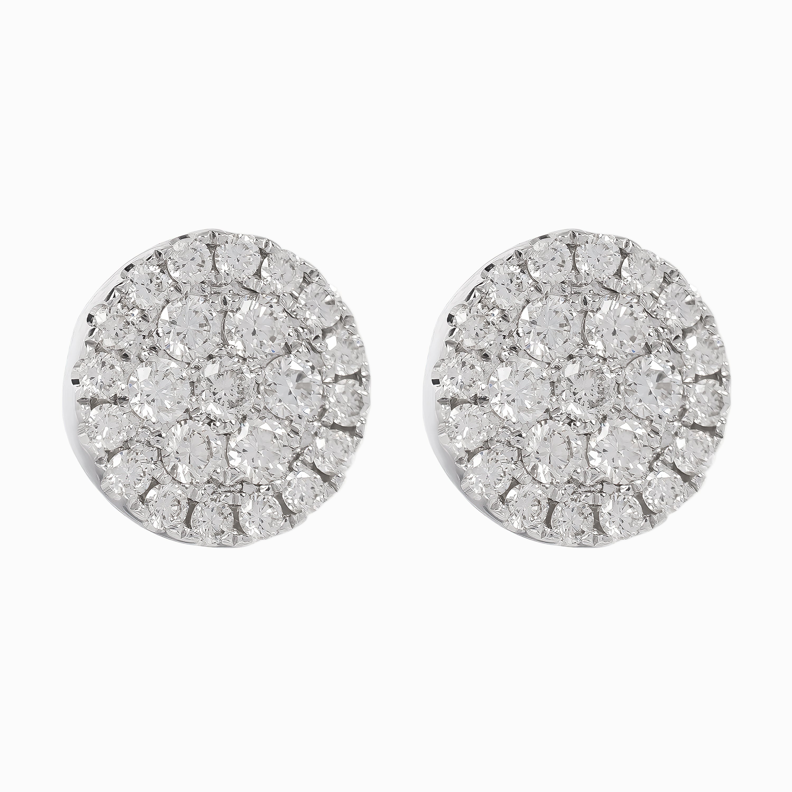 White Gold Stud Earrings with Diamond Only Stones