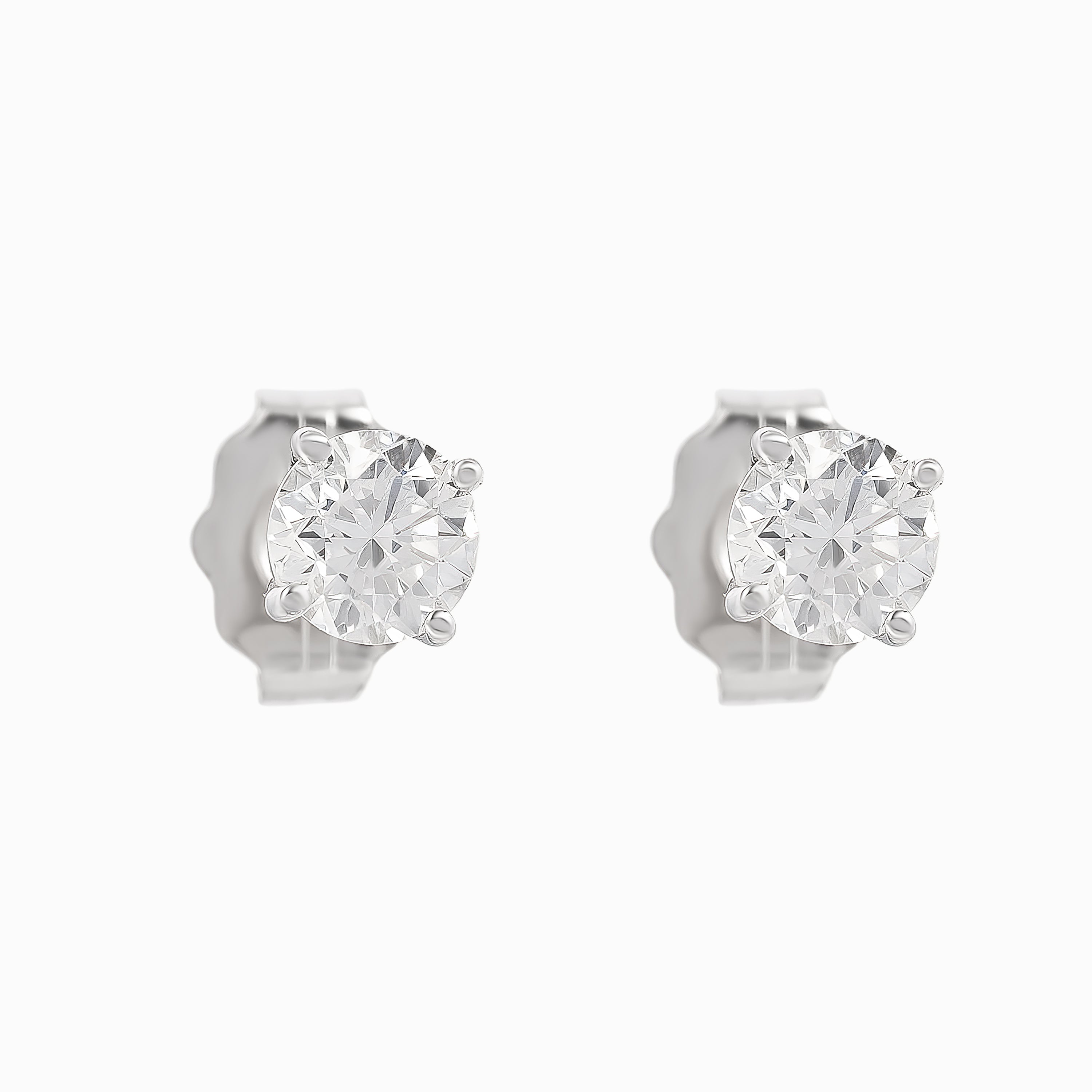 White Gold Stud Earrings with Diamond Only Stones