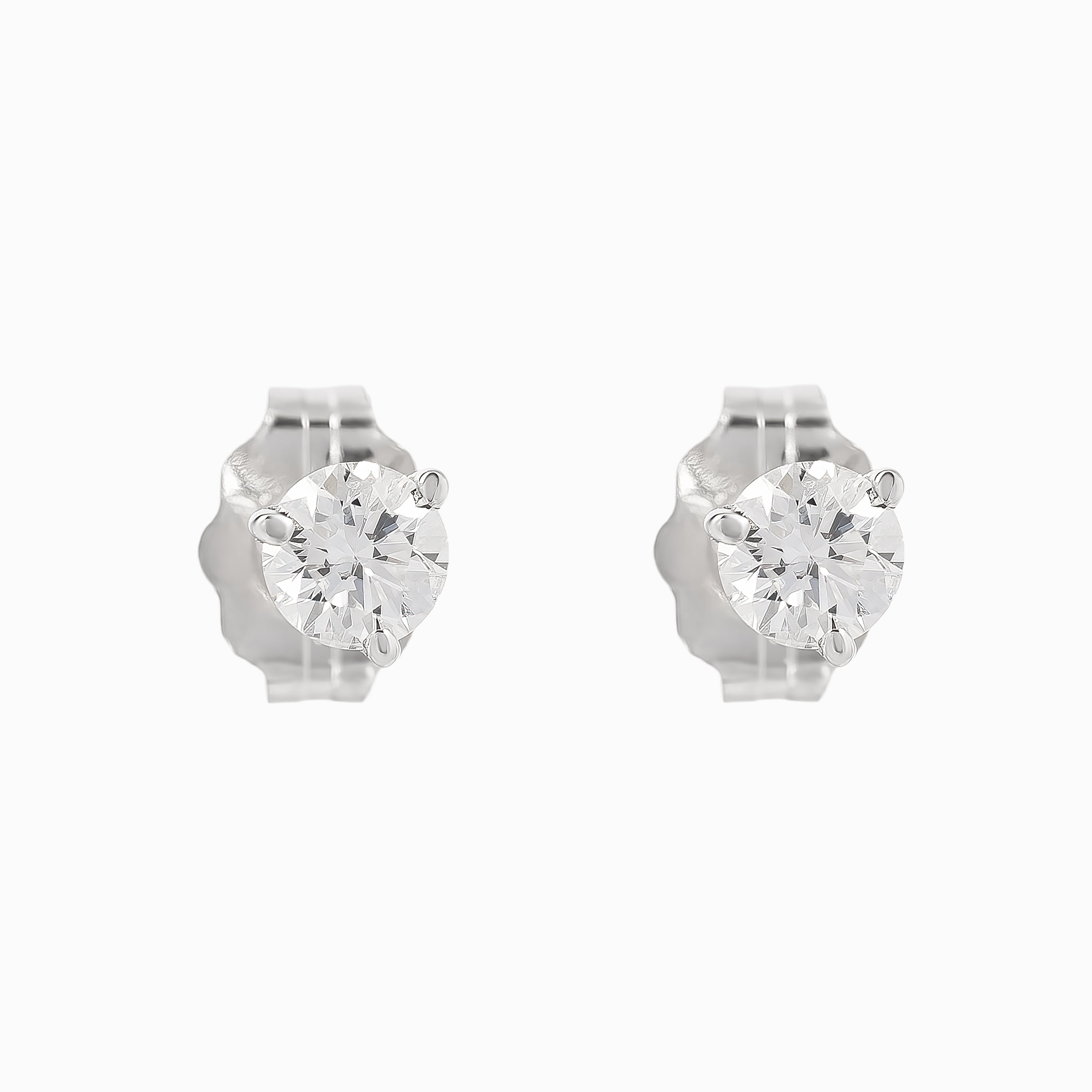 White Gold Stud Earrings with Diamond Only Stones