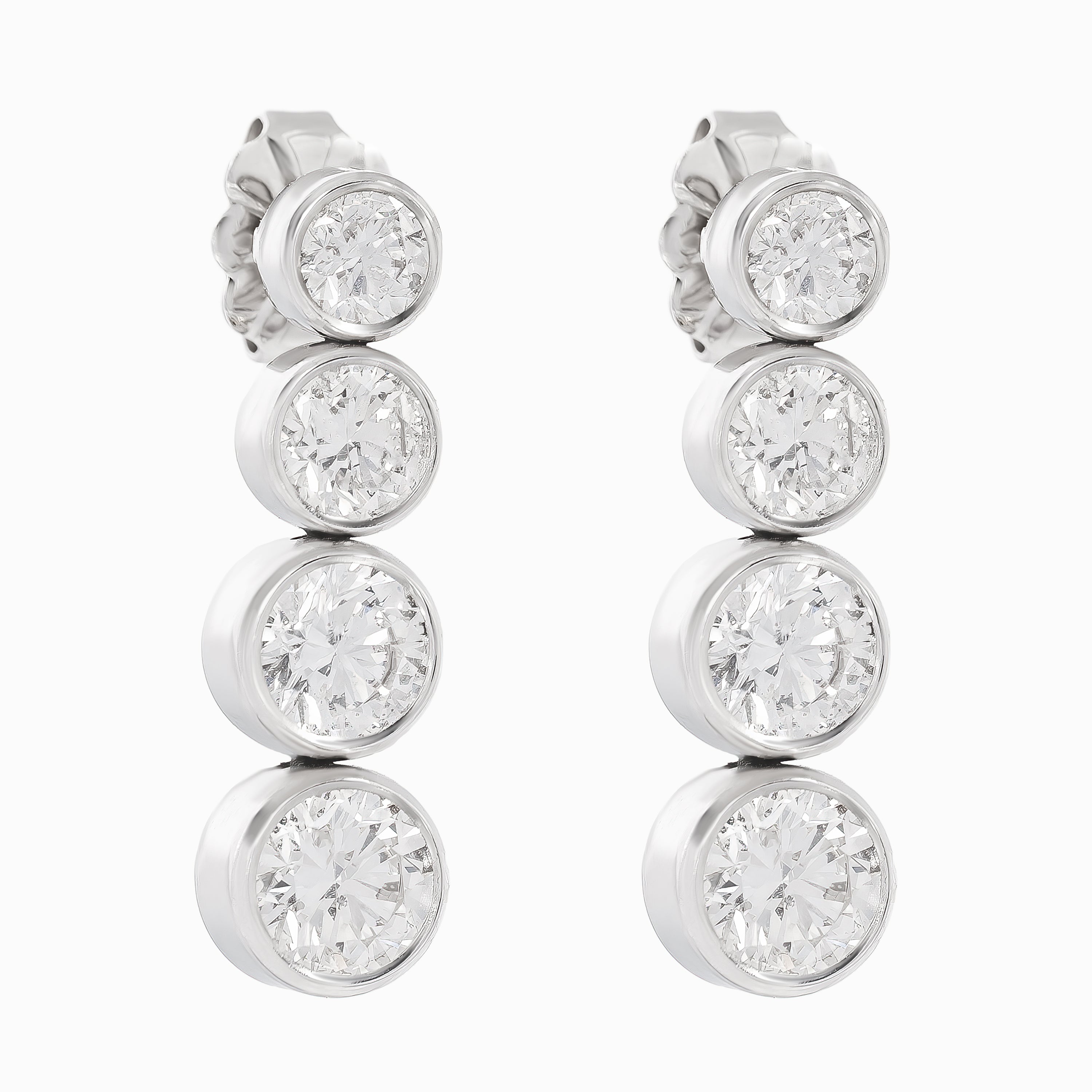 White Gold Drop Earrings with Diamond Only Stones