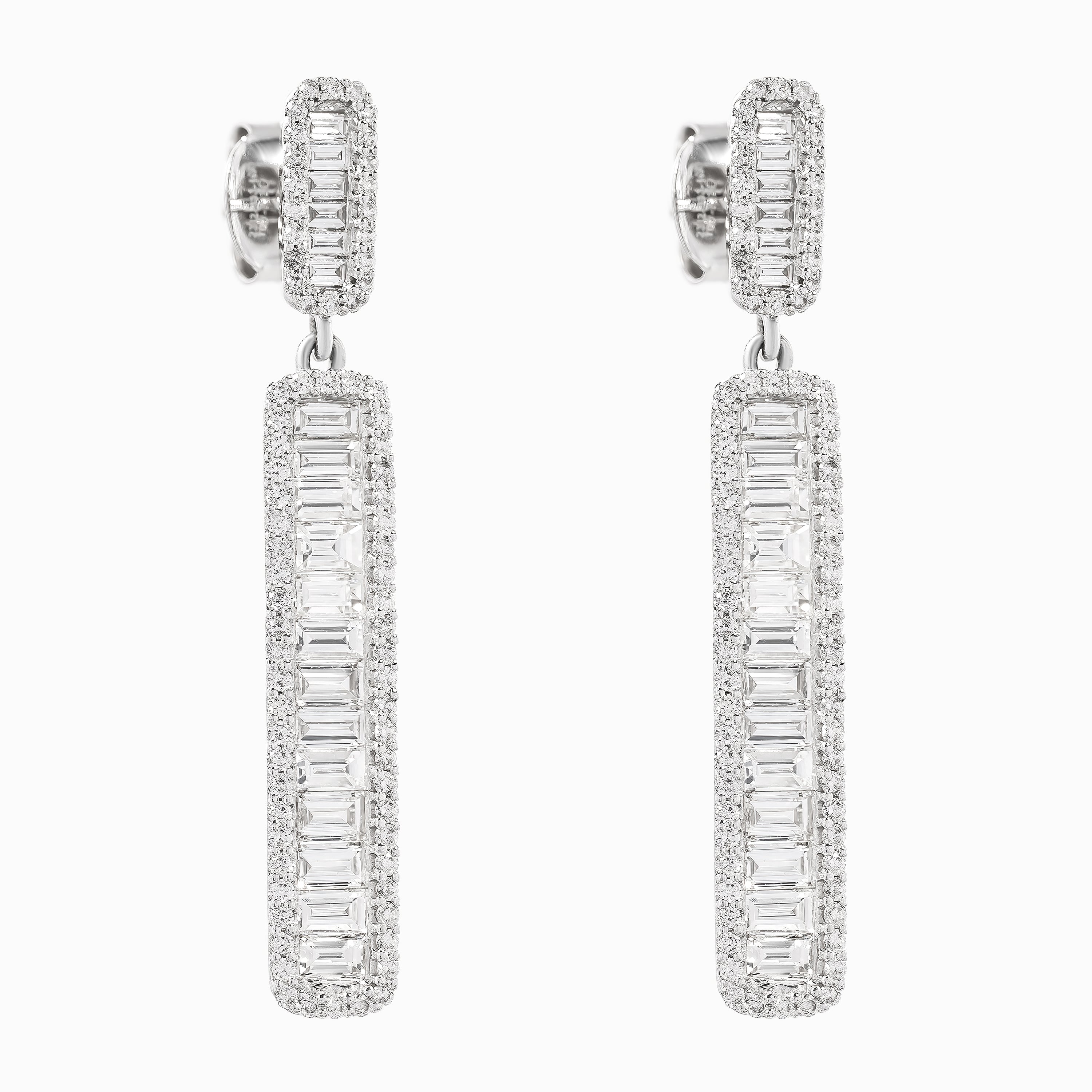 White Gold Drop Earrings with Diamond Only Stones